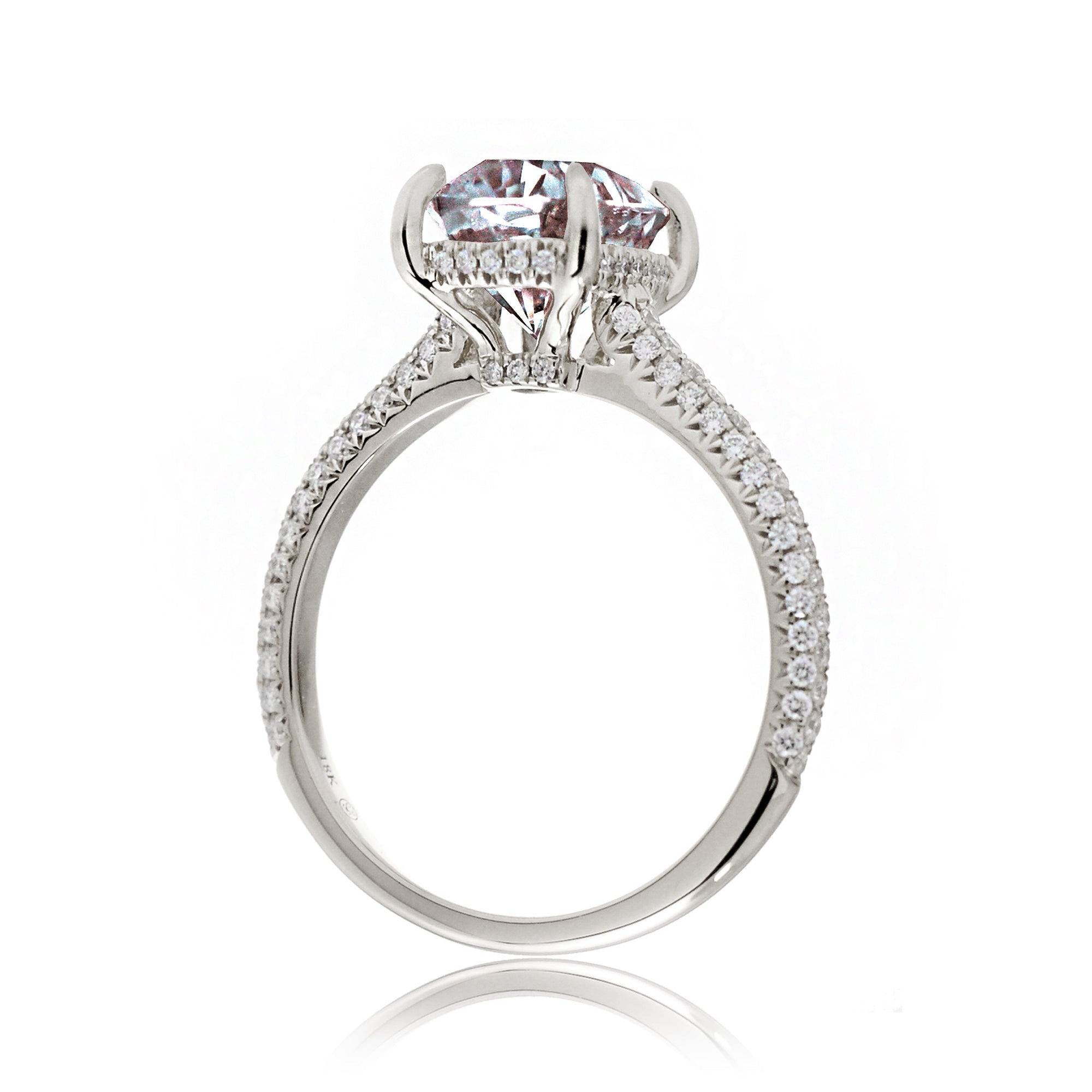 Morganite Diamond Accent Ring in Classic Cushion Cut