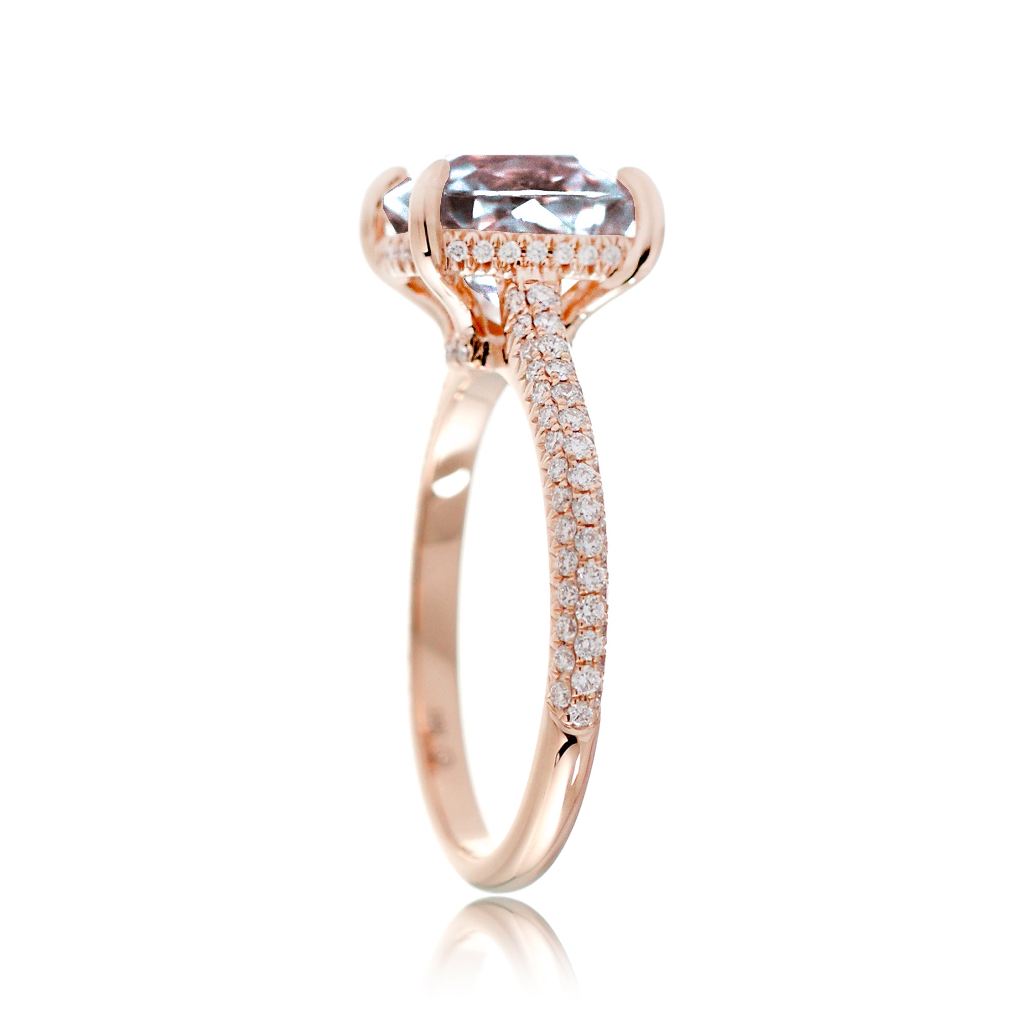 The Starlight Cushion Cut Morganite Ring