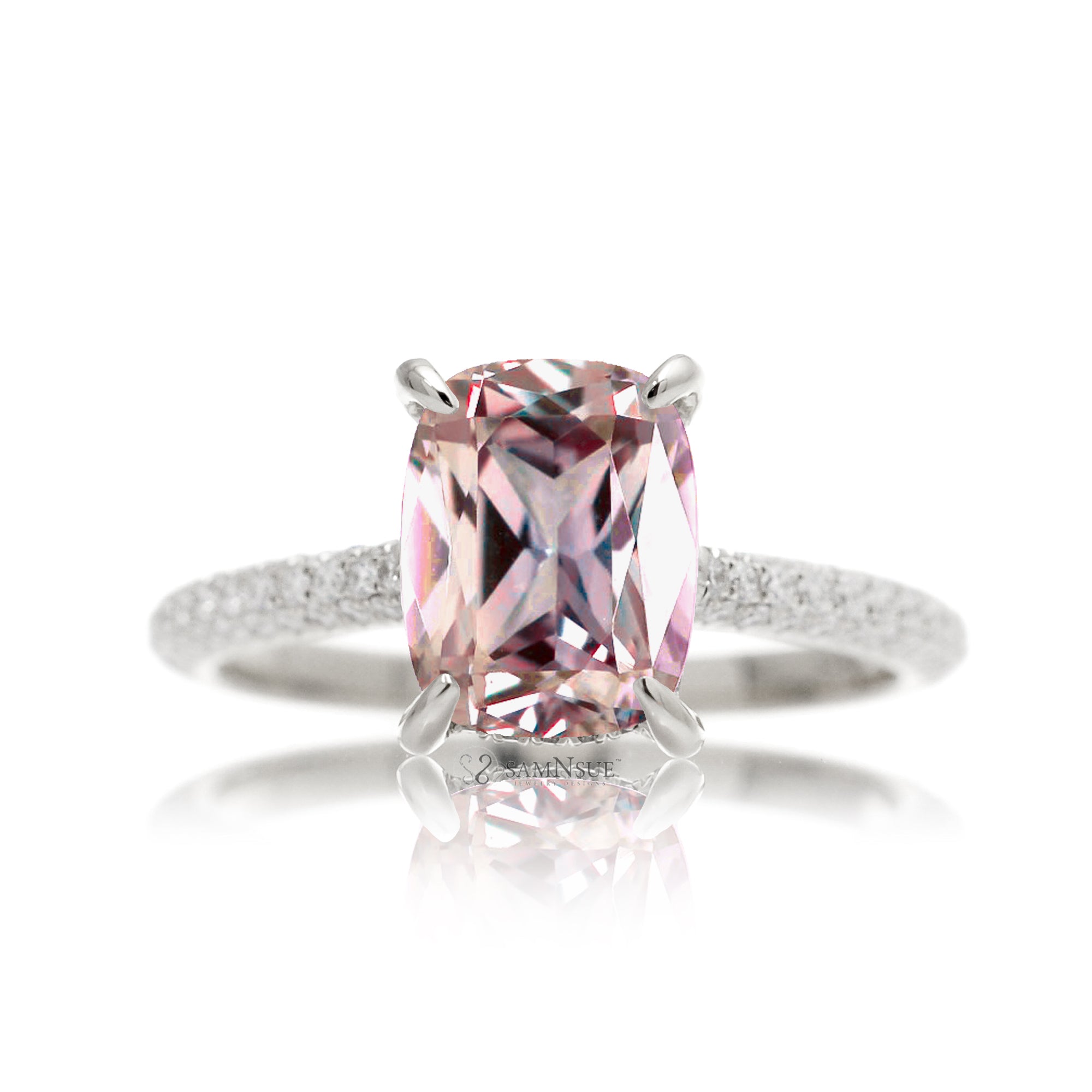 The Starlight Cushion Cut Morganite Ring