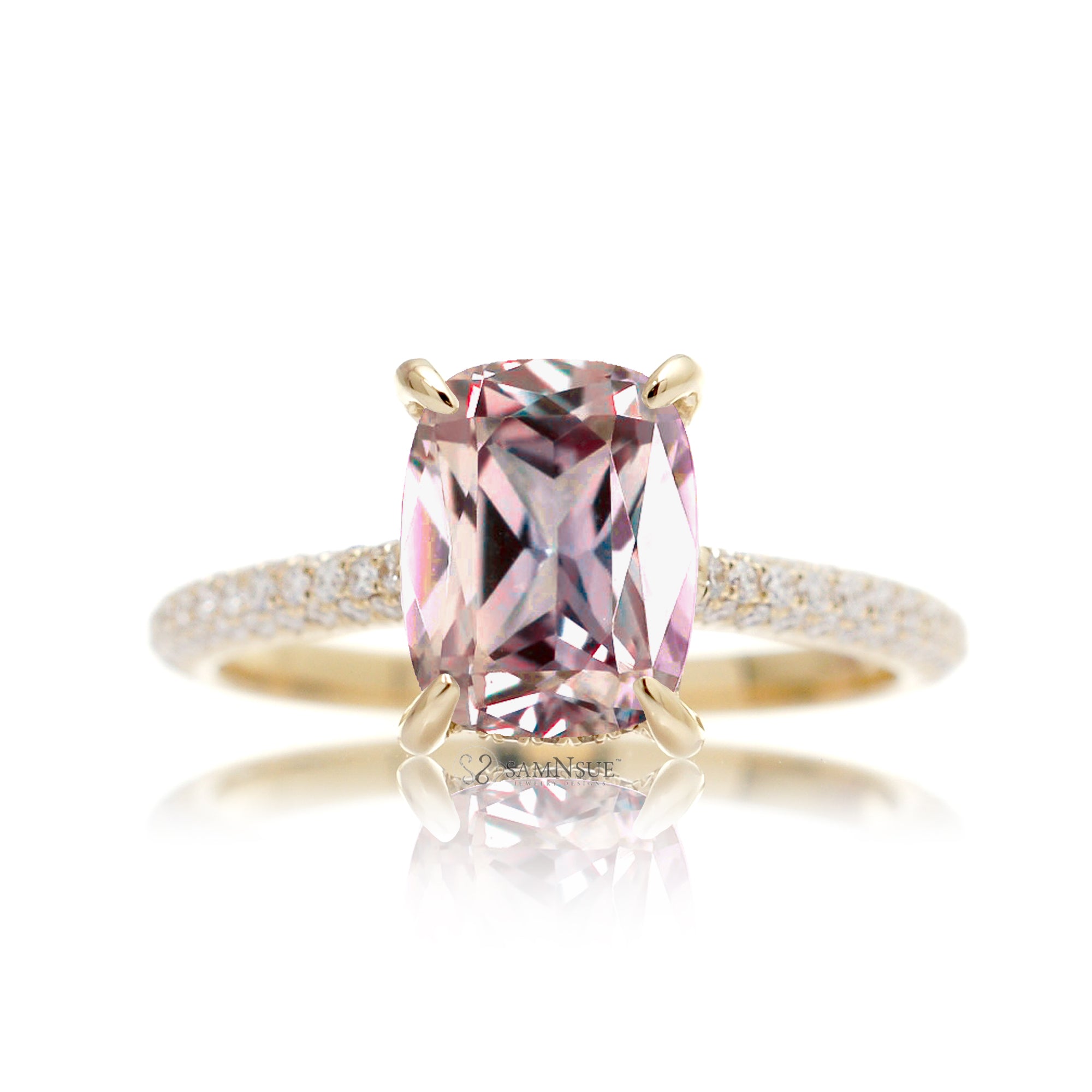 The Starlight Cushion Cut Morganite Ring