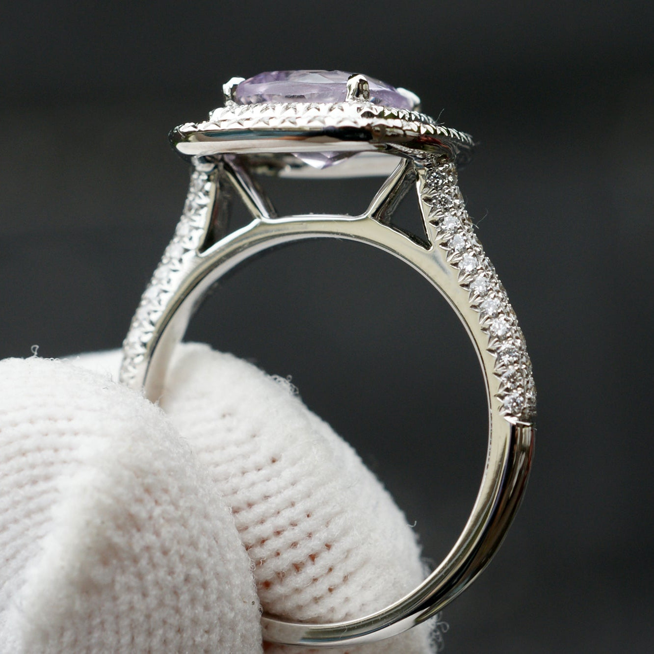 Cushion Rose De France Amethyst Ring (7x7)