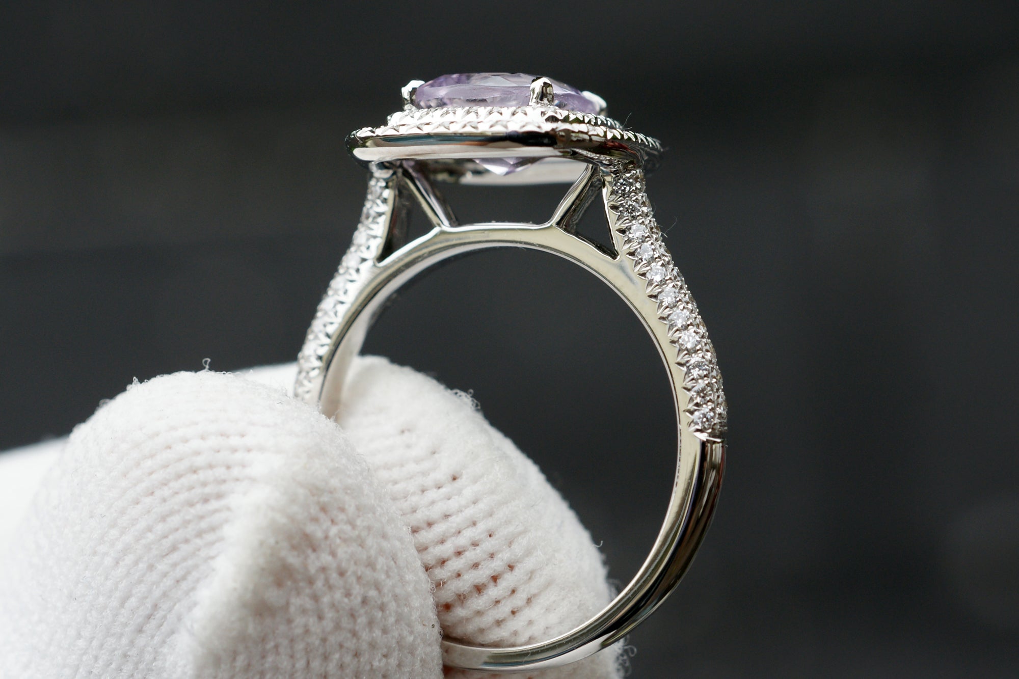 Cushion Rose De France Amethyst Ring (7x7)