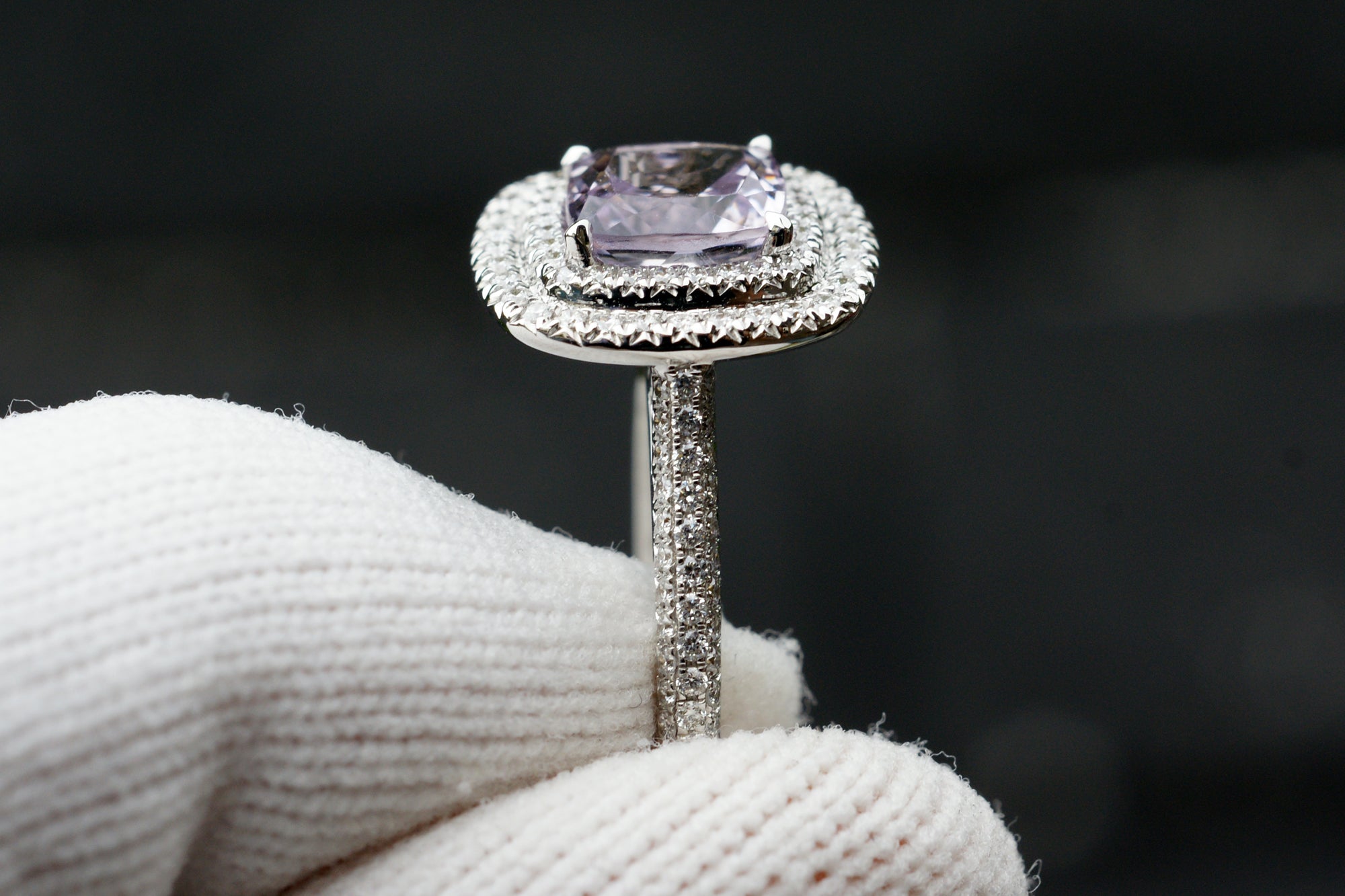 Cushion Rose De France Amethyst Ring (7x7)