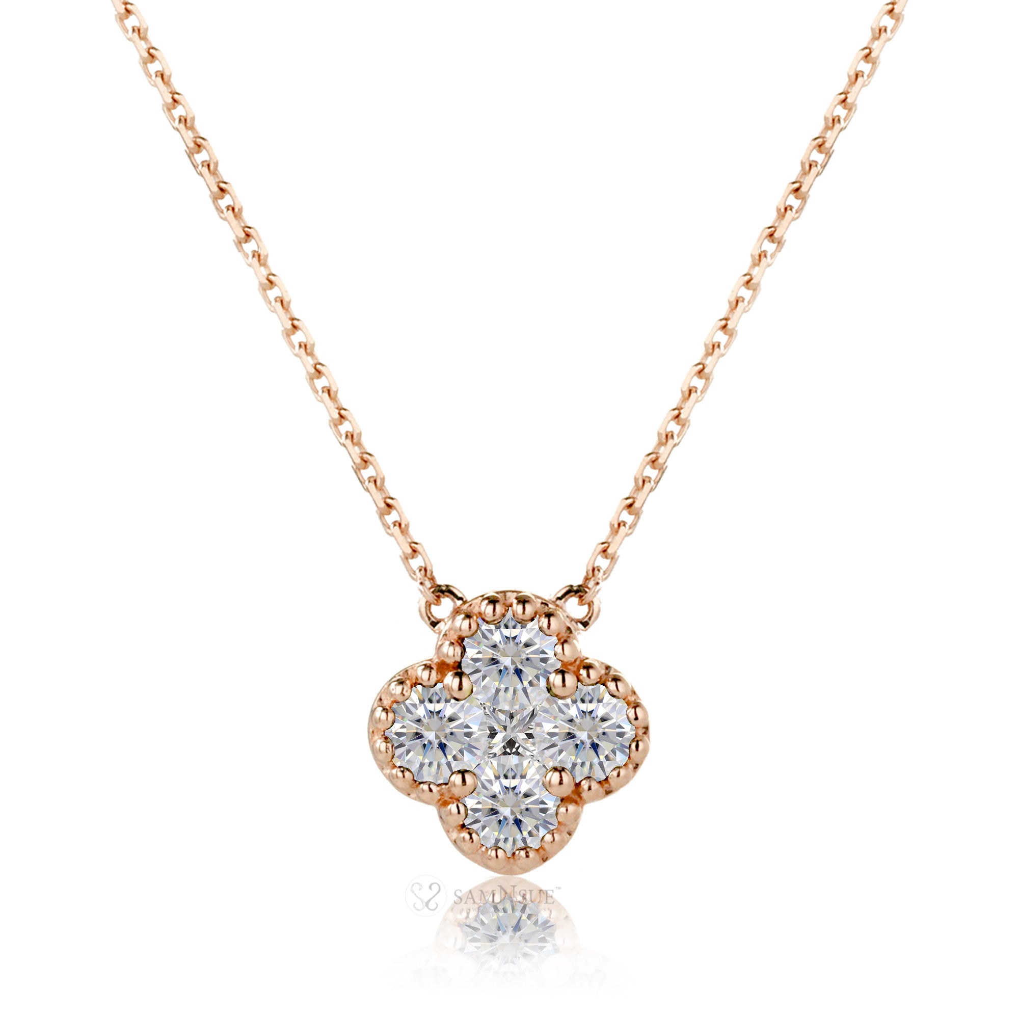 The Clover Bezel-Beaded Necklace