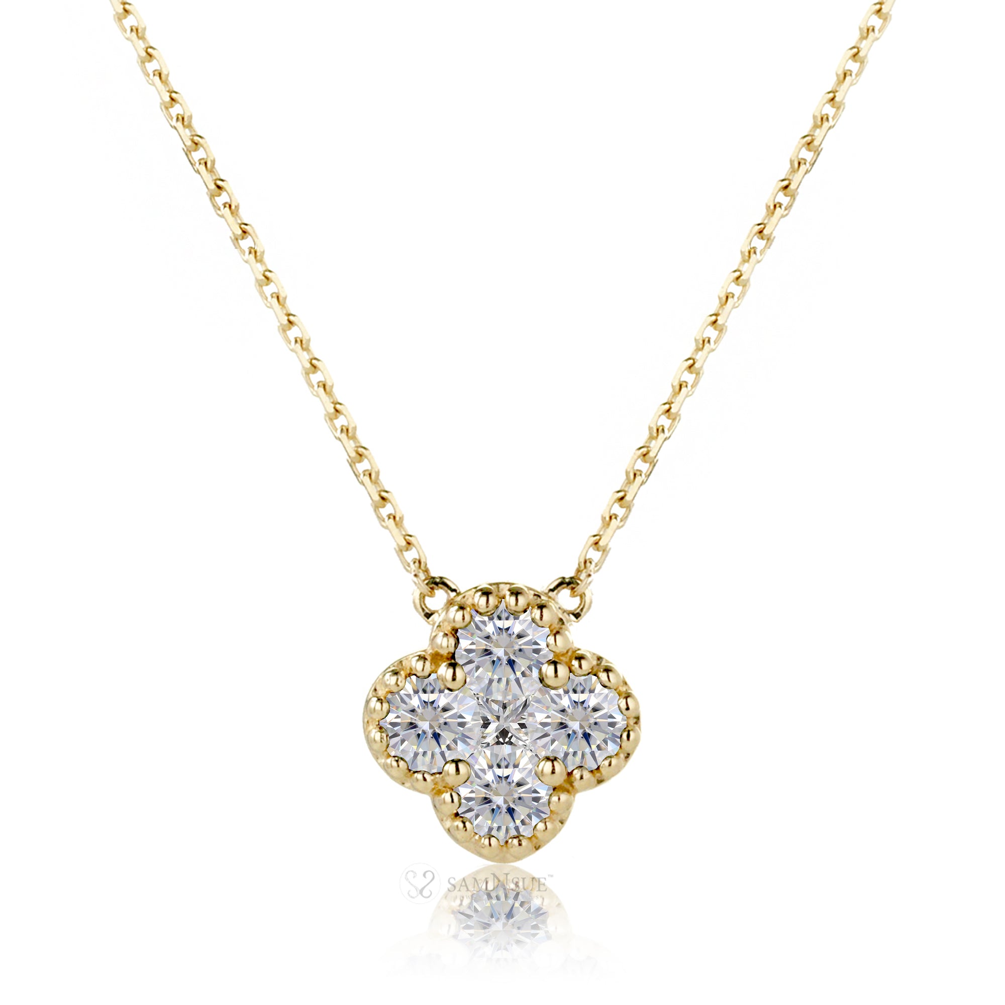 The Clover Bezel-Beaded Necklace