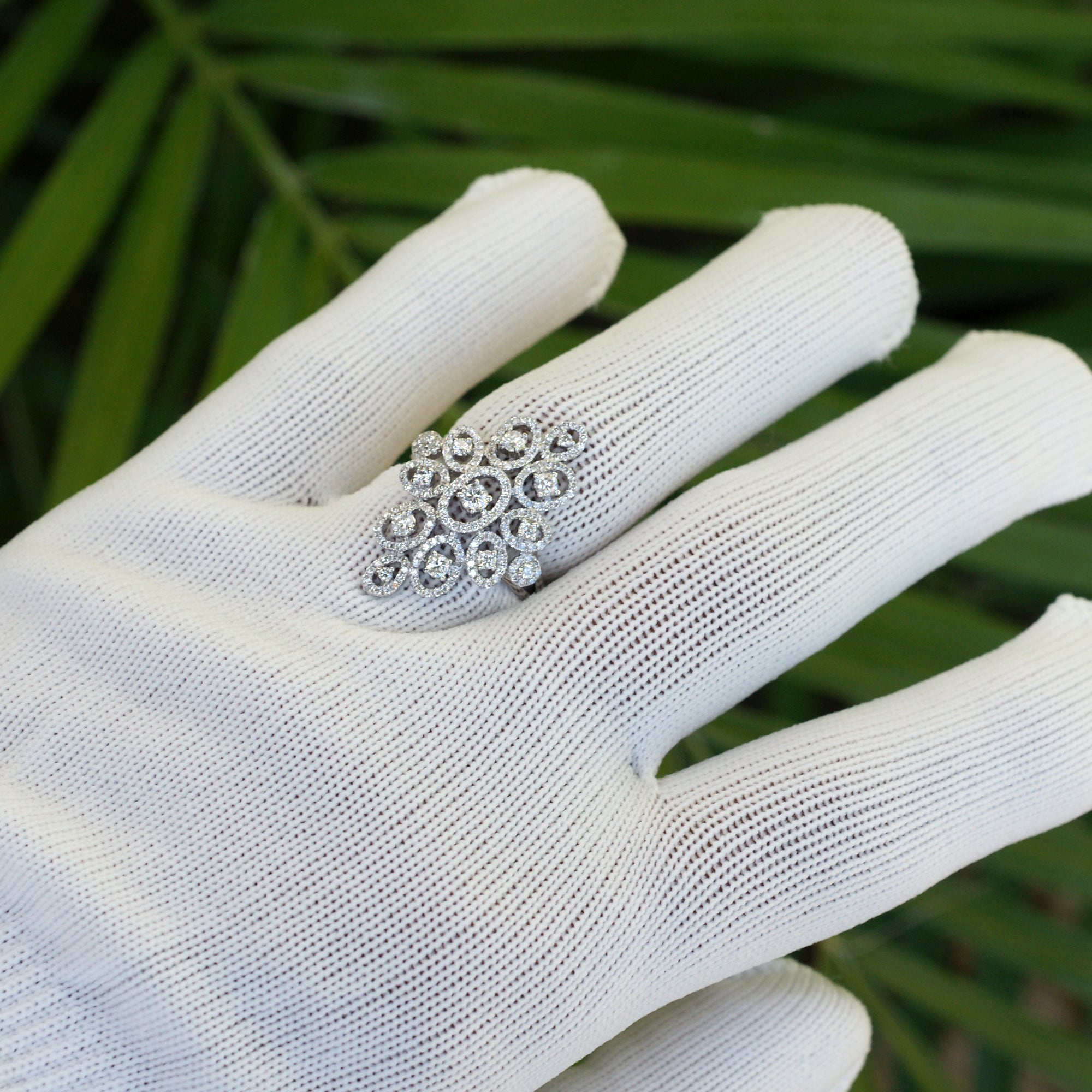 The Ellipse Diamond Halo Right Hand Ring