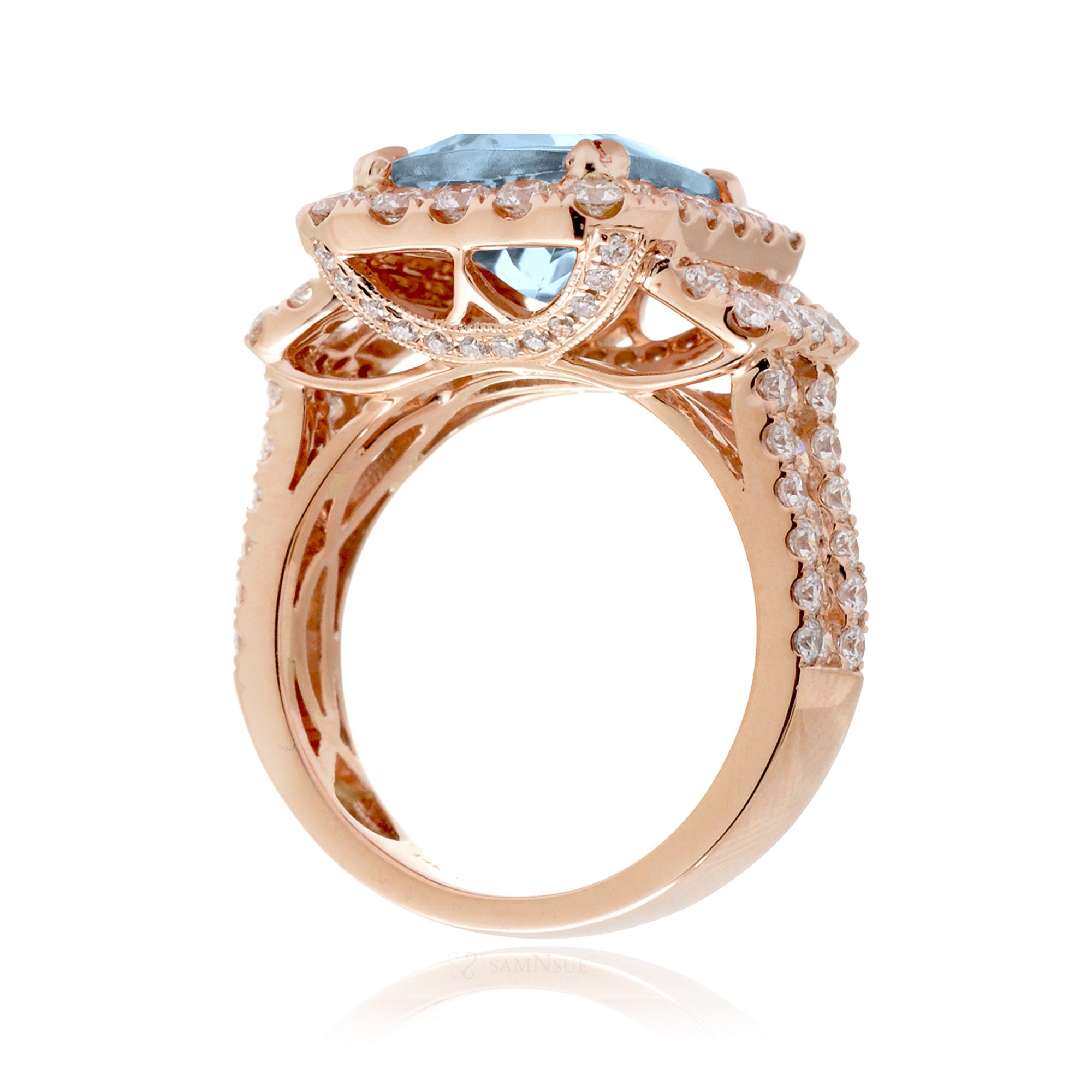 The Sydney Emerald Cut Aquamarine Ring