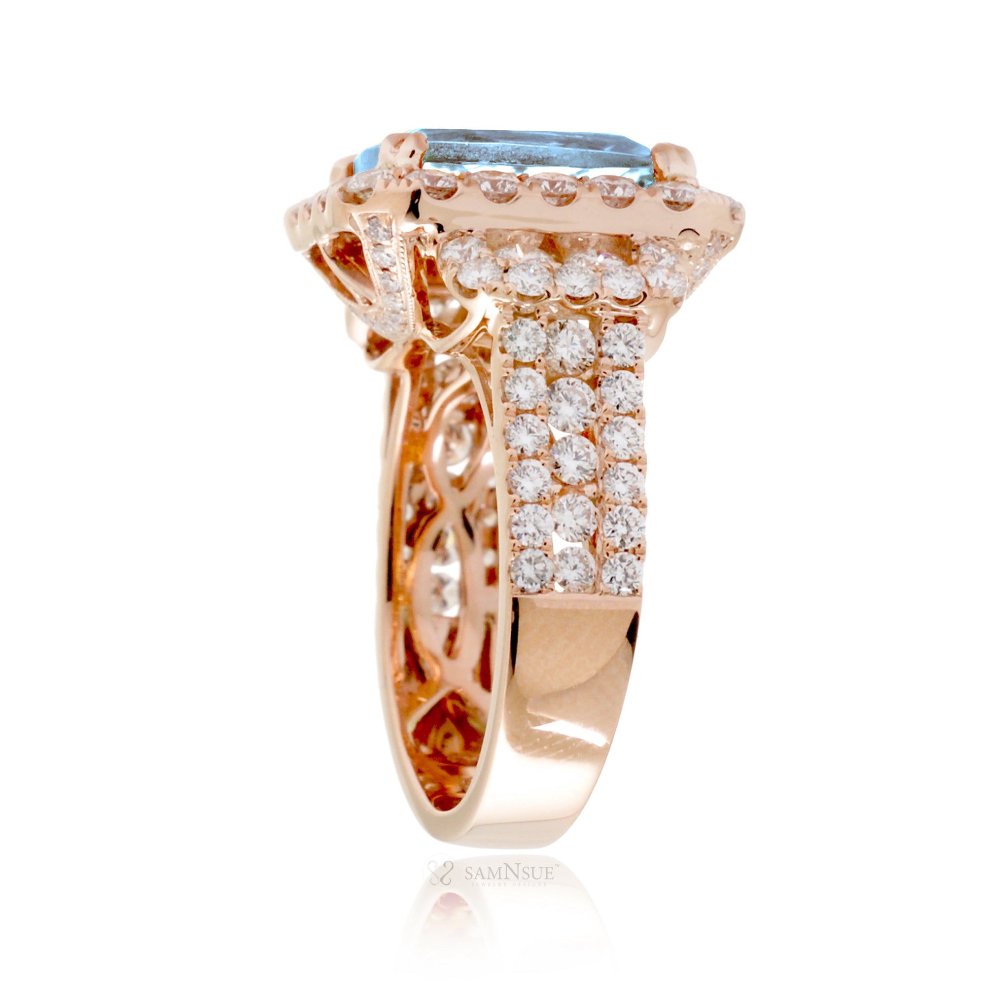 The Sydney Emerald Cut Aquamarine Ring