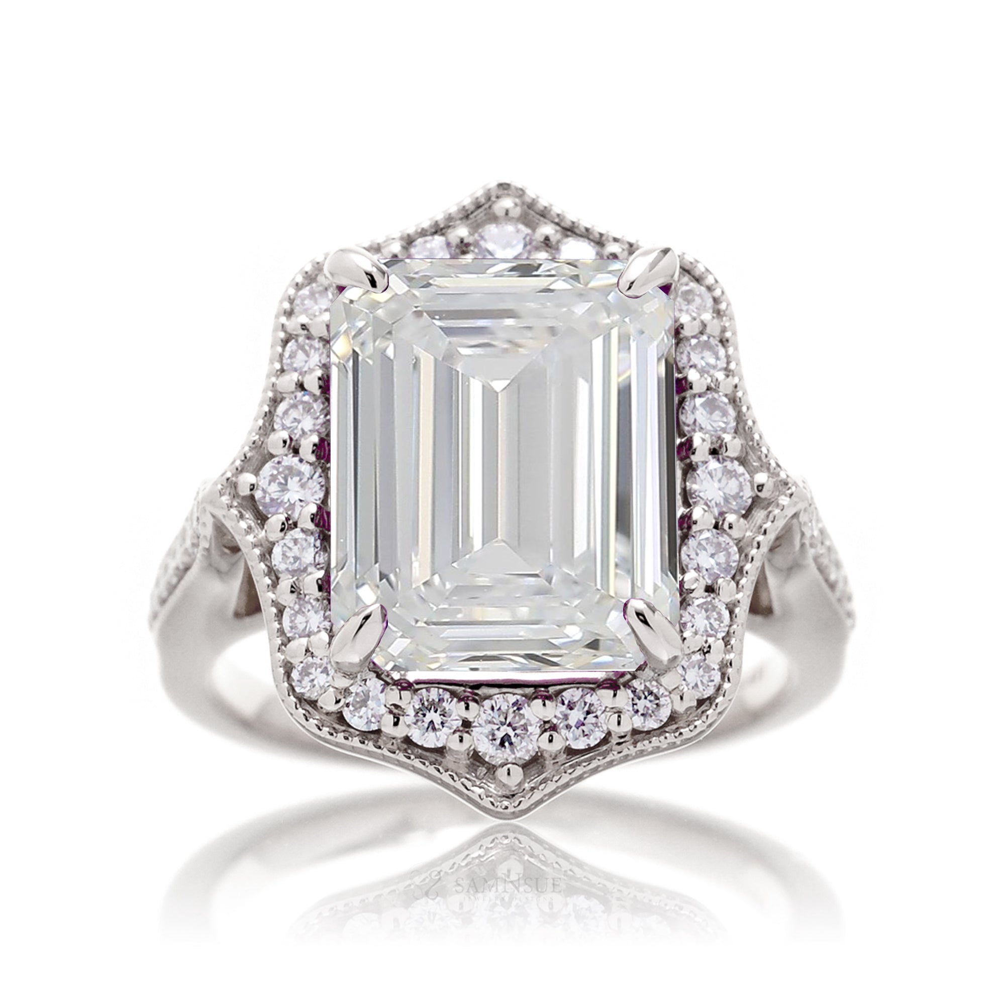 The Genevieve Emerald Cut Diamond Ring