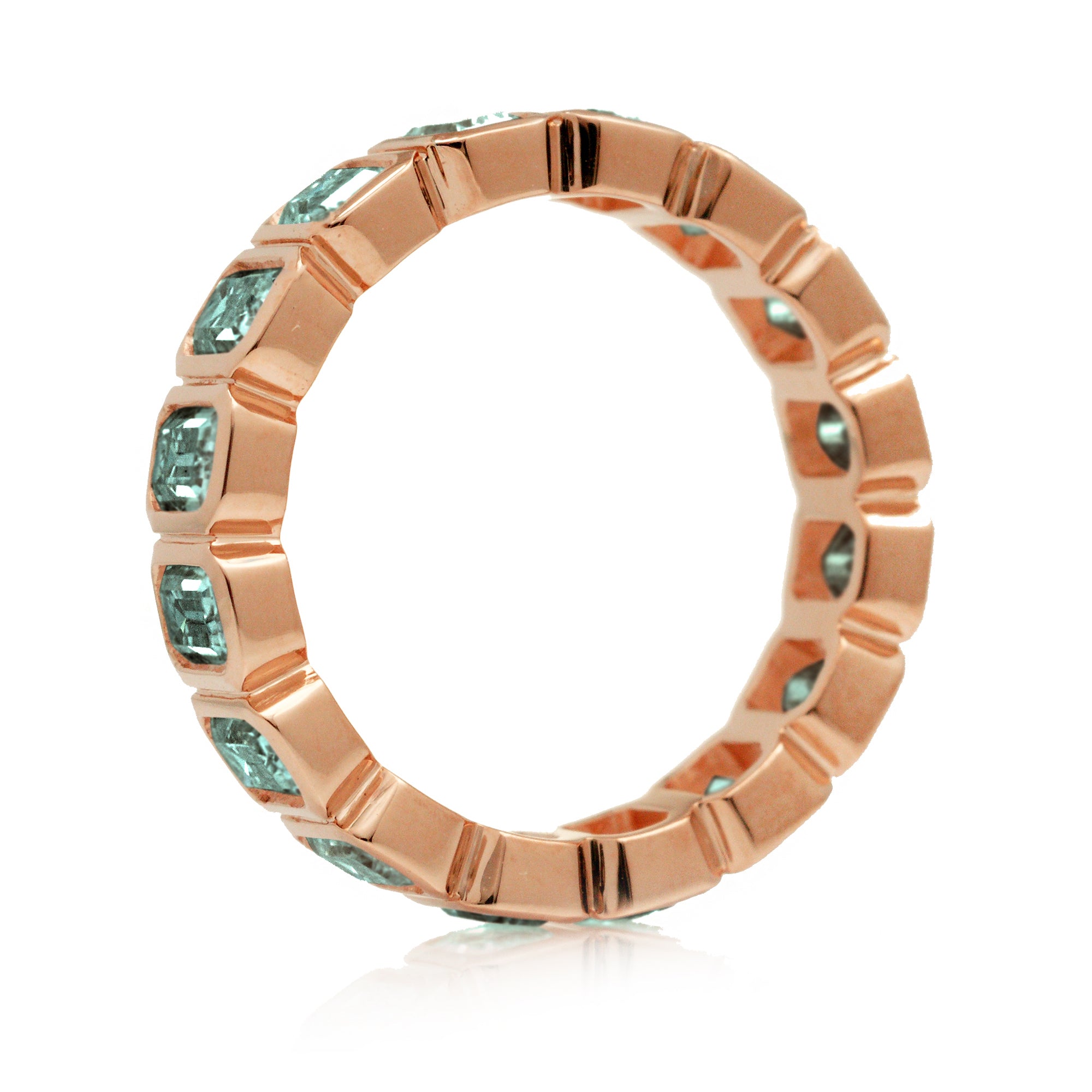 The Bella Emerald Cut Green Sapphire Eternity Band (Lab-Grown)