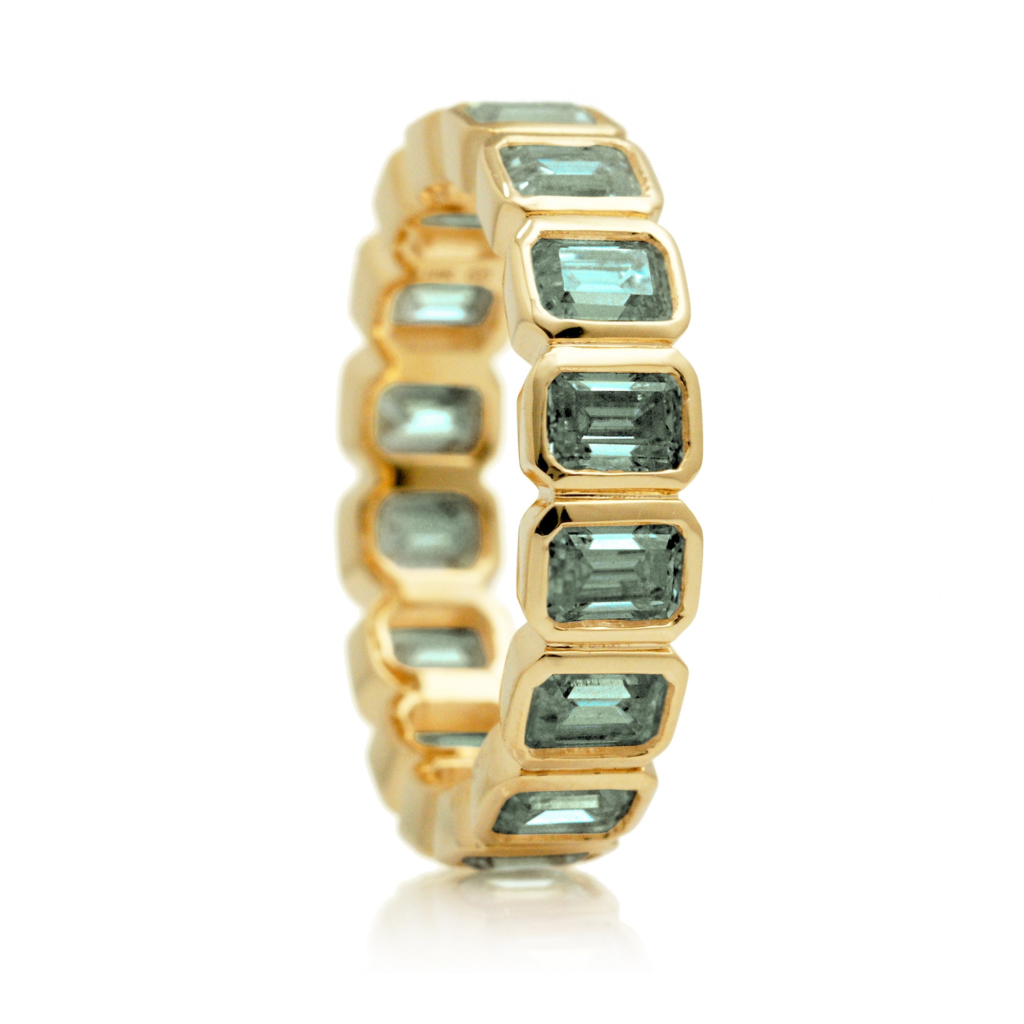 The Bella Emerald Cut Green Sapphire Eternity Band (Lab-Grown)
