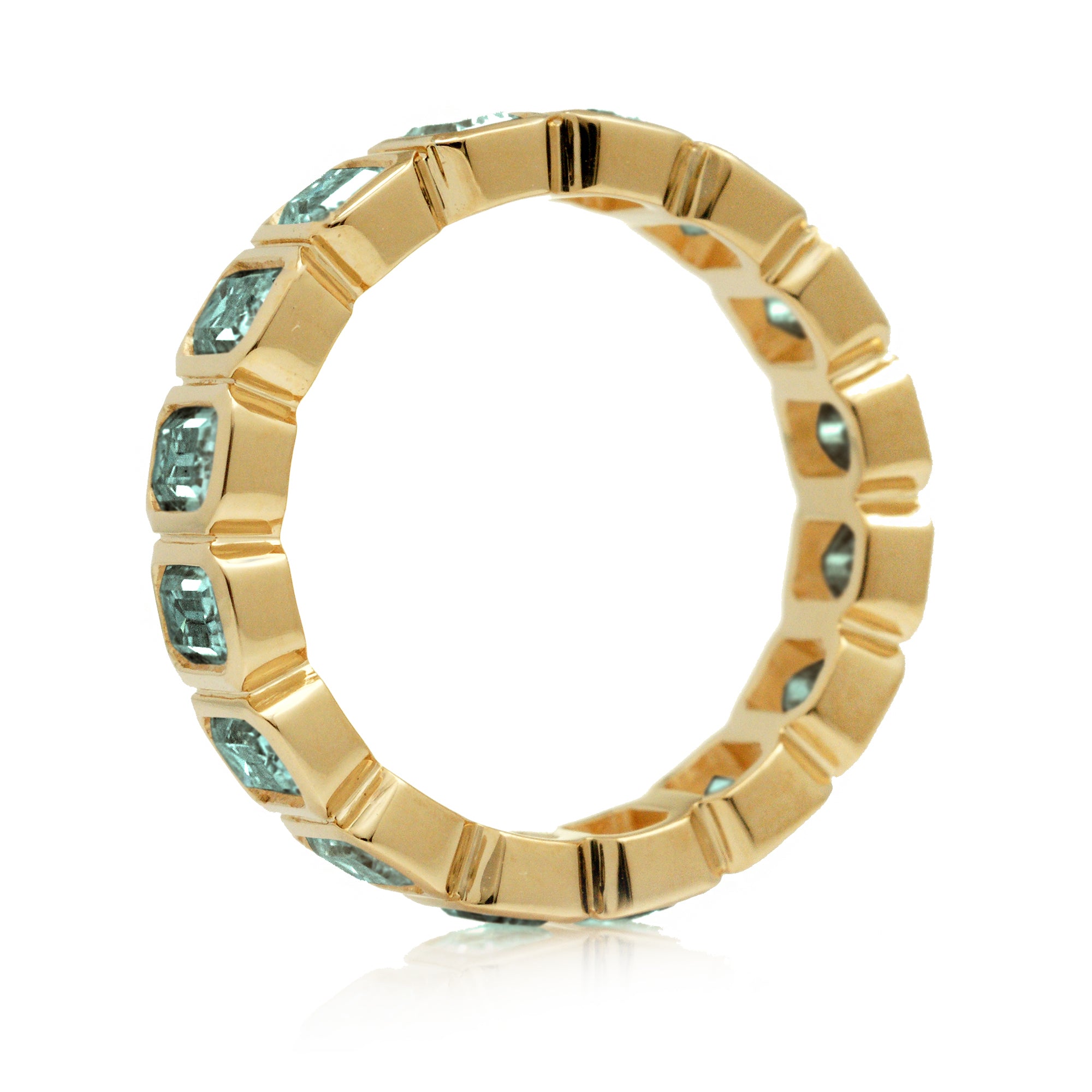 The Bella Emerald Cut Green Sapphire Eternity Band (Lab-Grown)