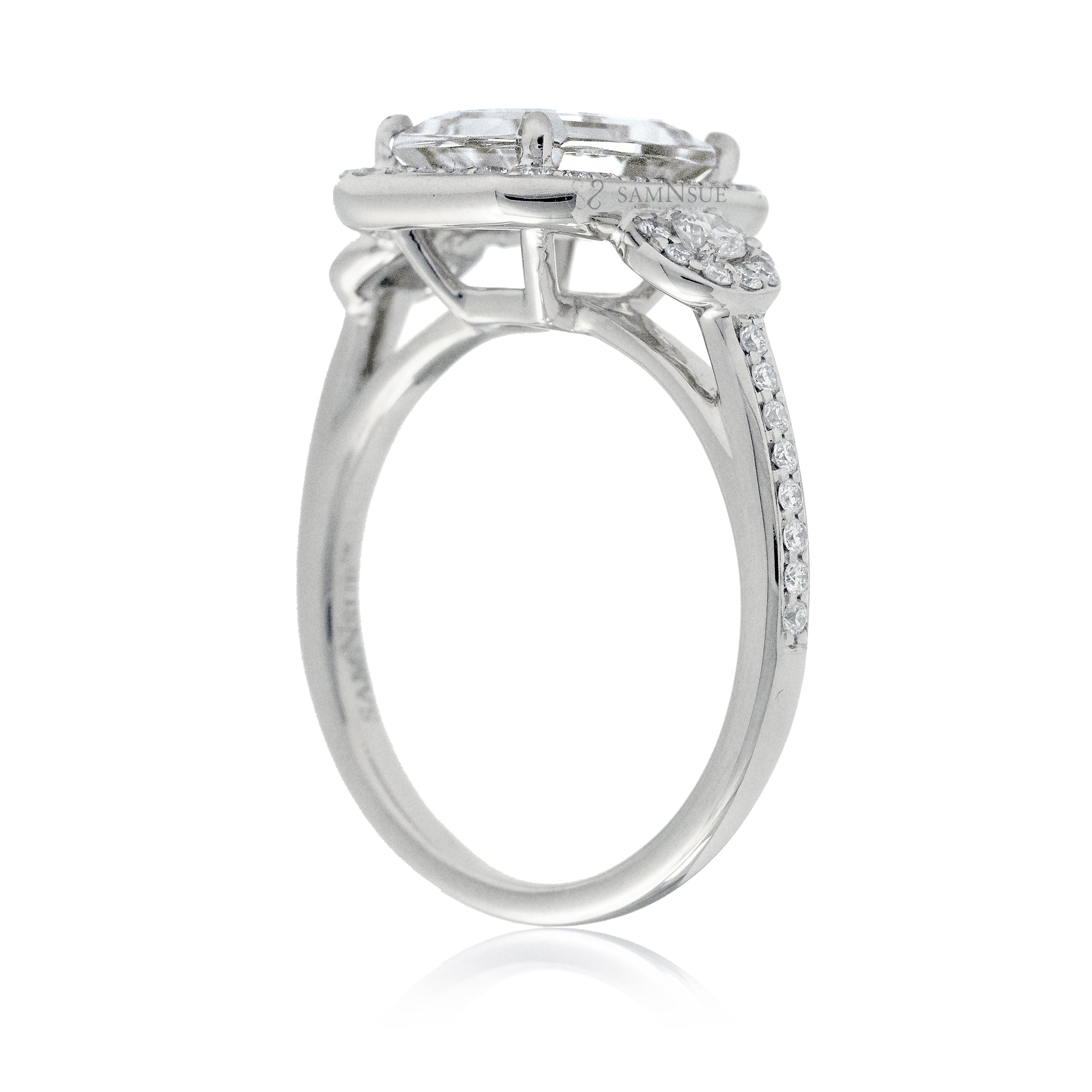Emerald Cut Diamond Engagement Ring with Halo


