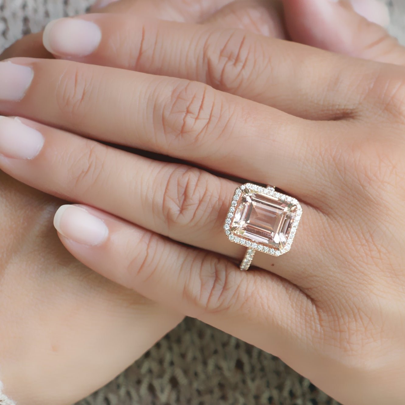 The Drenched Emerald Cut Morganite