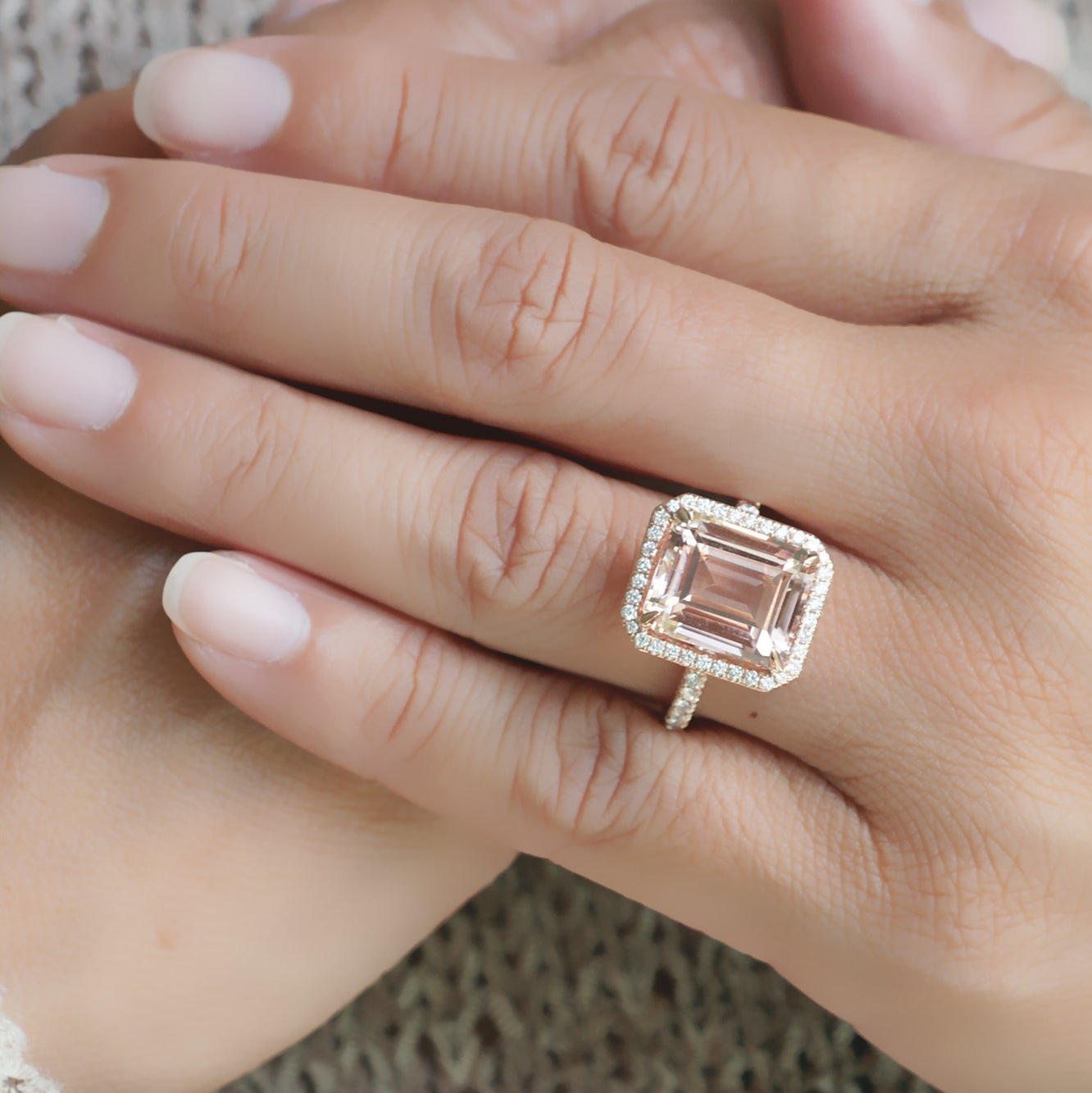 The Drenched Emerald Cut Morganite