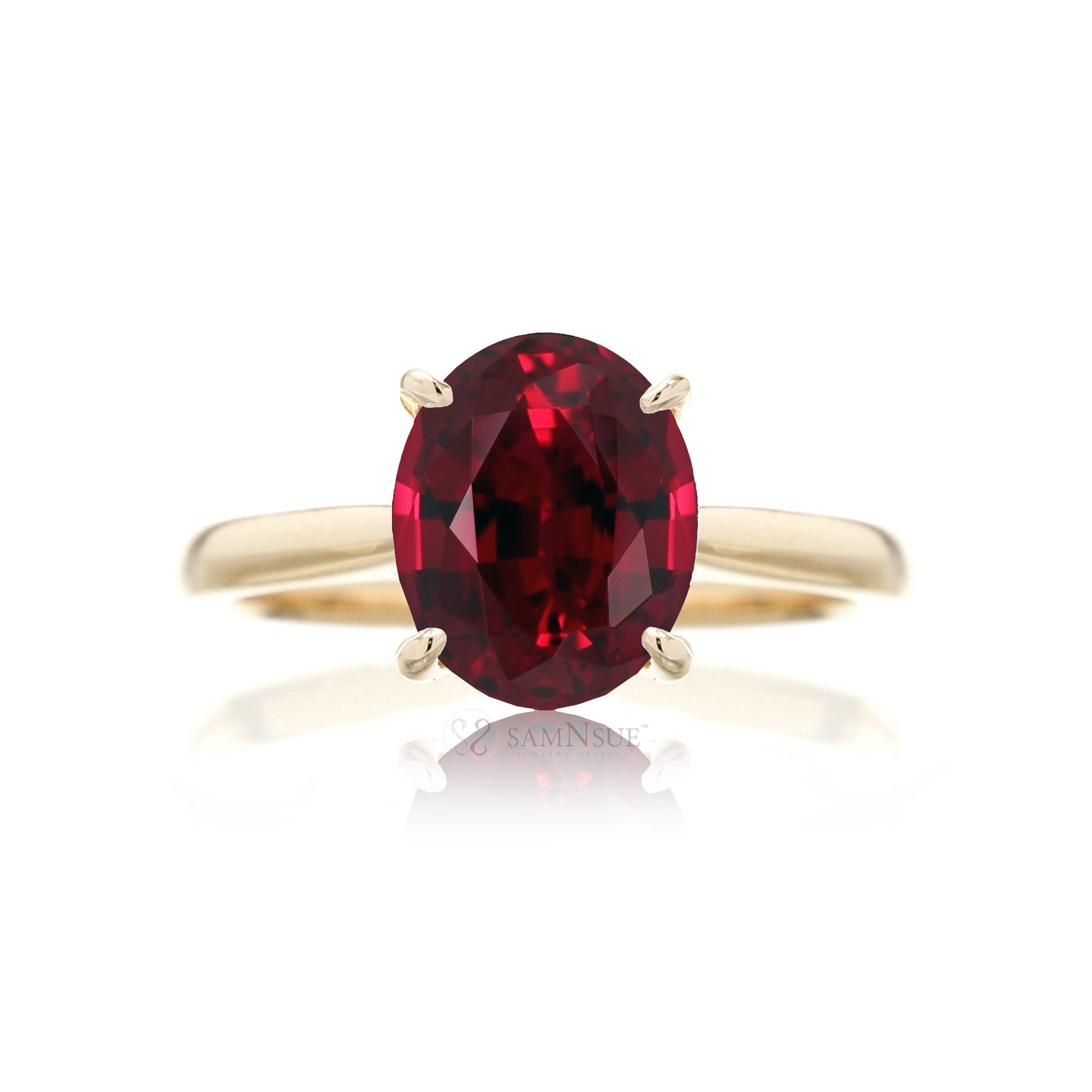 The Emily Oval Ruby Ring (Lab-Grown)