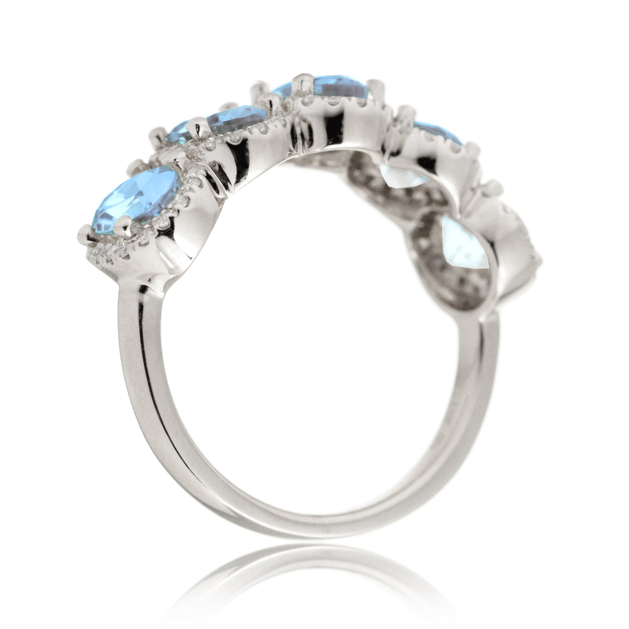 Five stone wedding anniversary white gold