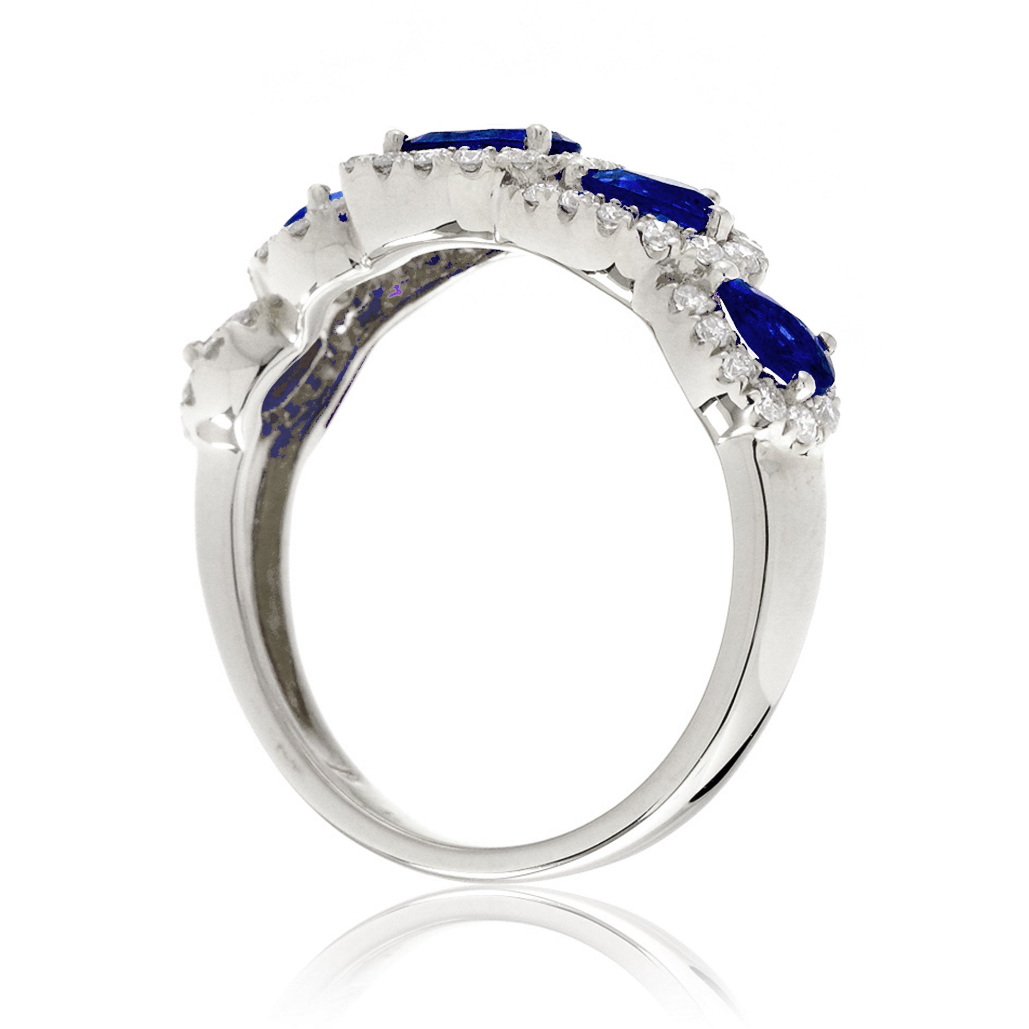 The Betty Pear Sapphire & Diamond Halo Band