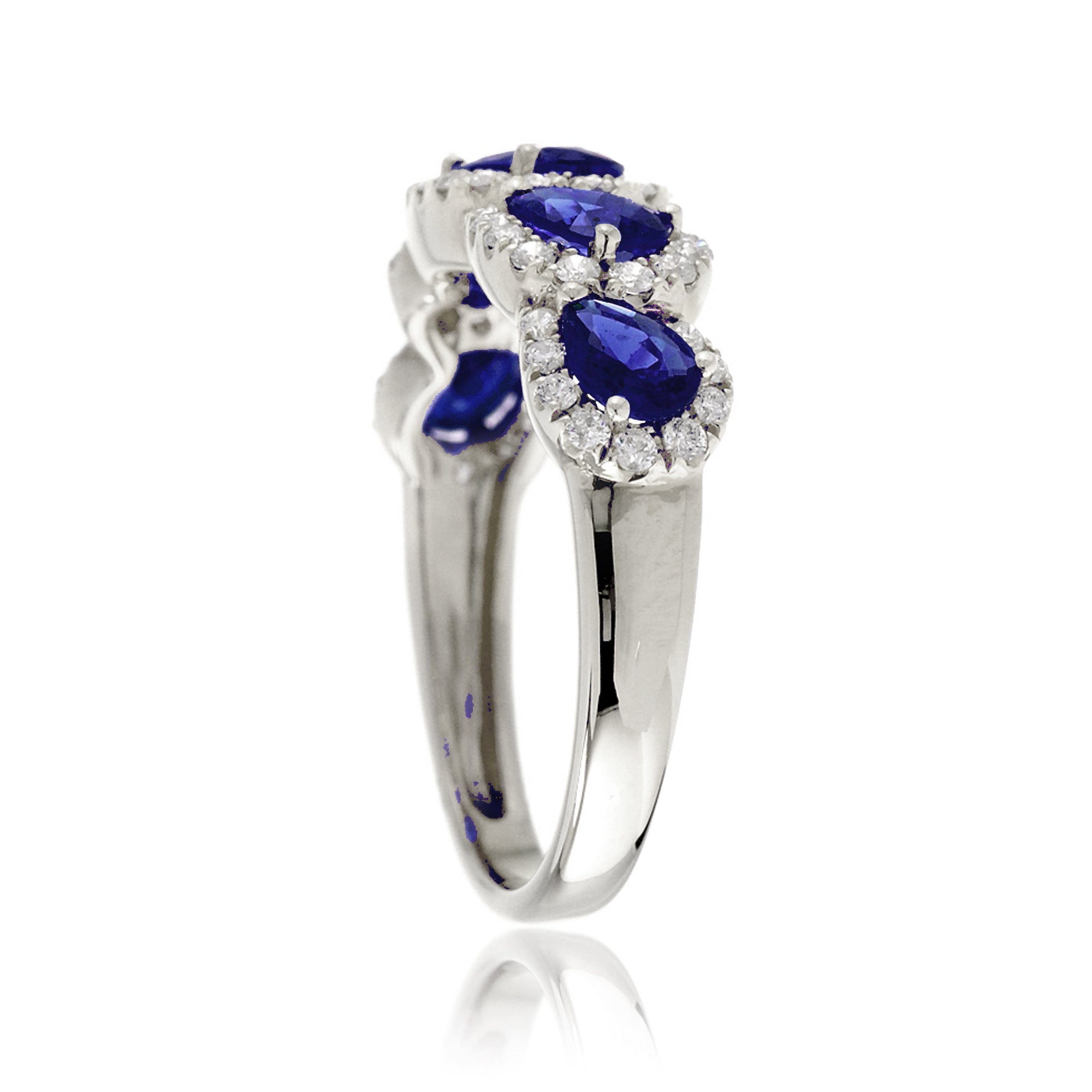 The Betty Pear Sapphire & Diamond Halo Band