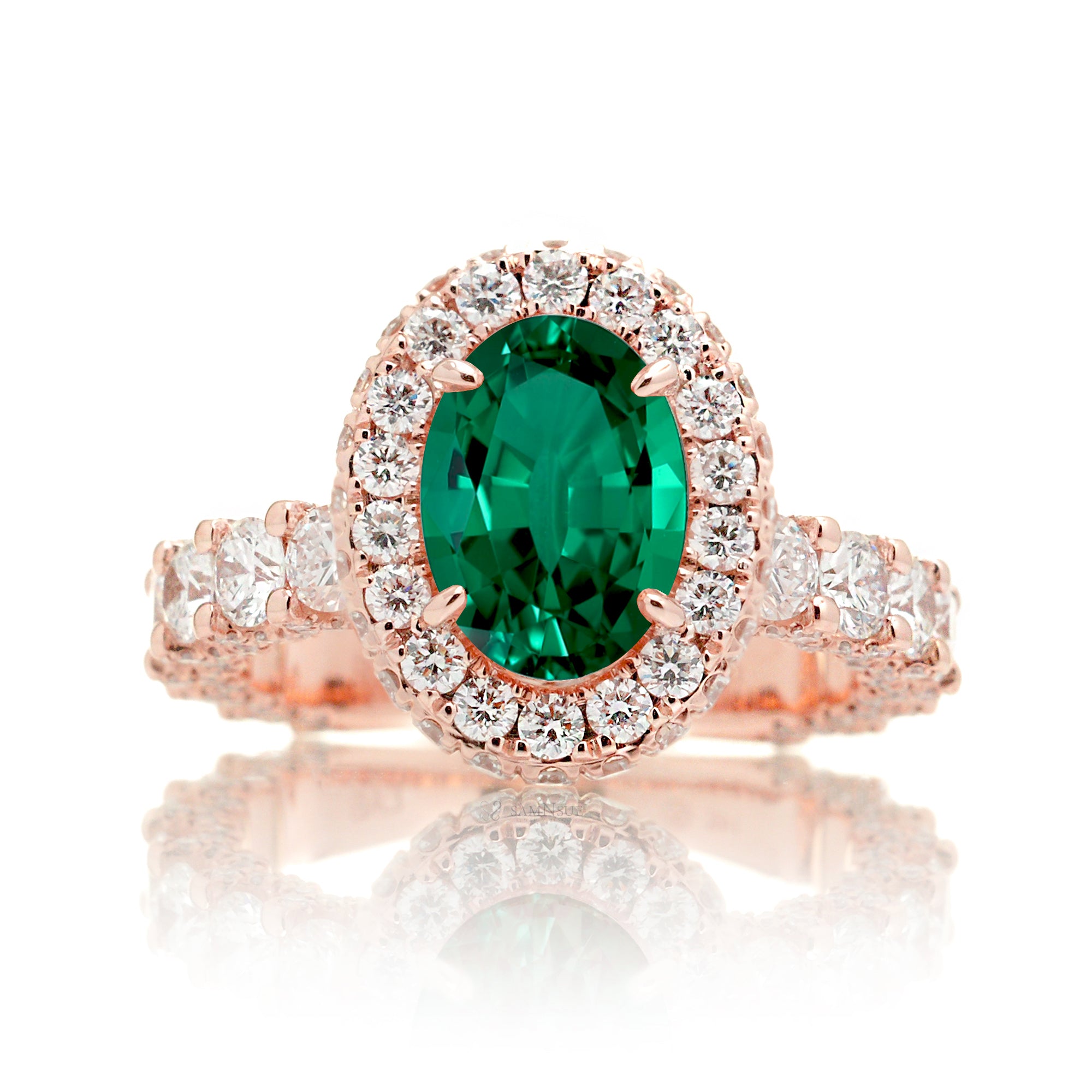 The Florence Oval Emerald Ring (Lab-Grown)