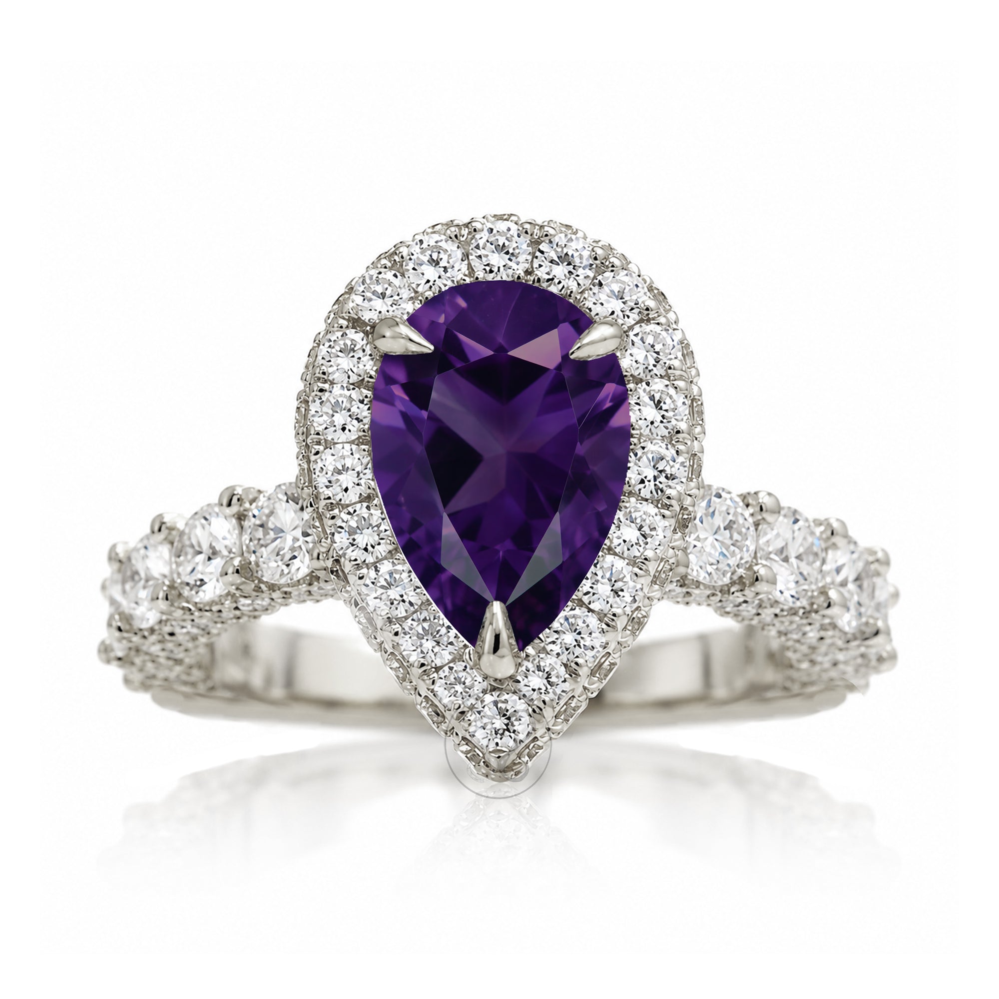 The Florence Pear Amethyst Ring