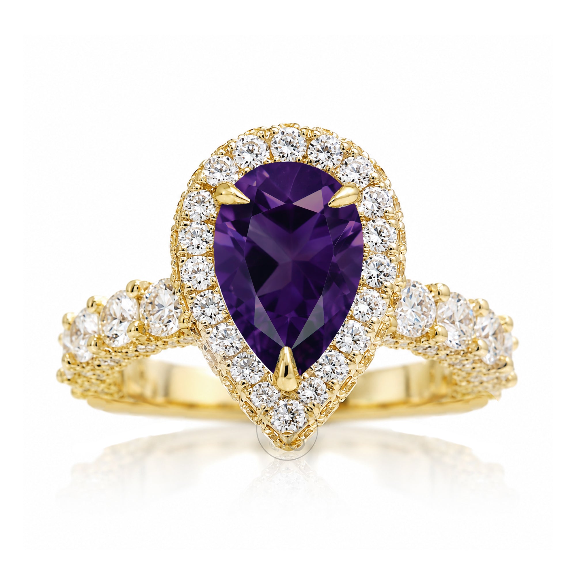 The Florence Pear Amethyst Ring