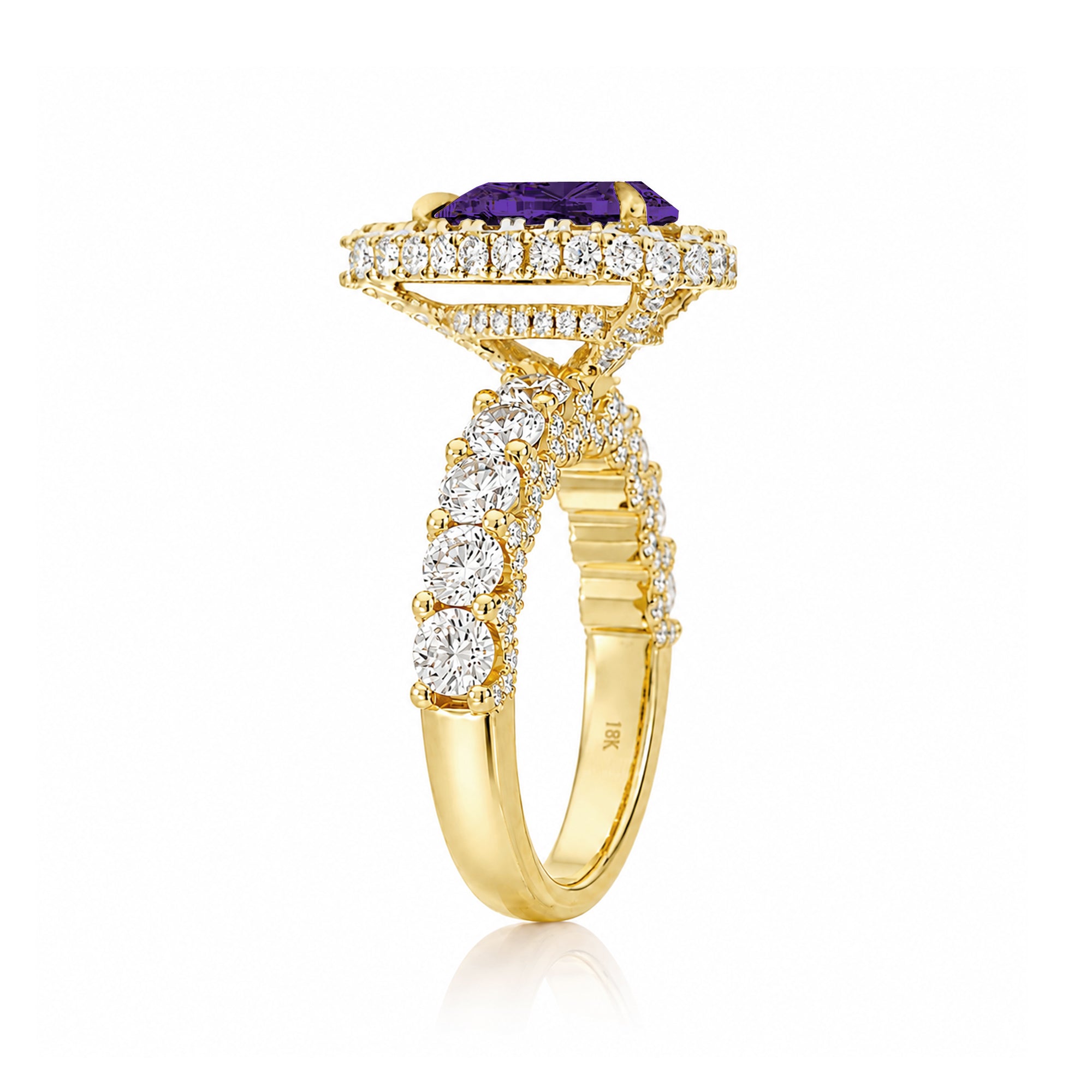 The Florence Pear Amethyst Ring