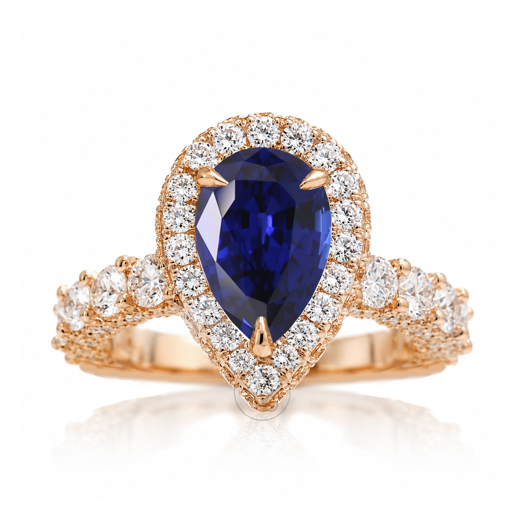 The Florence Pear Blue Sapphire Ring