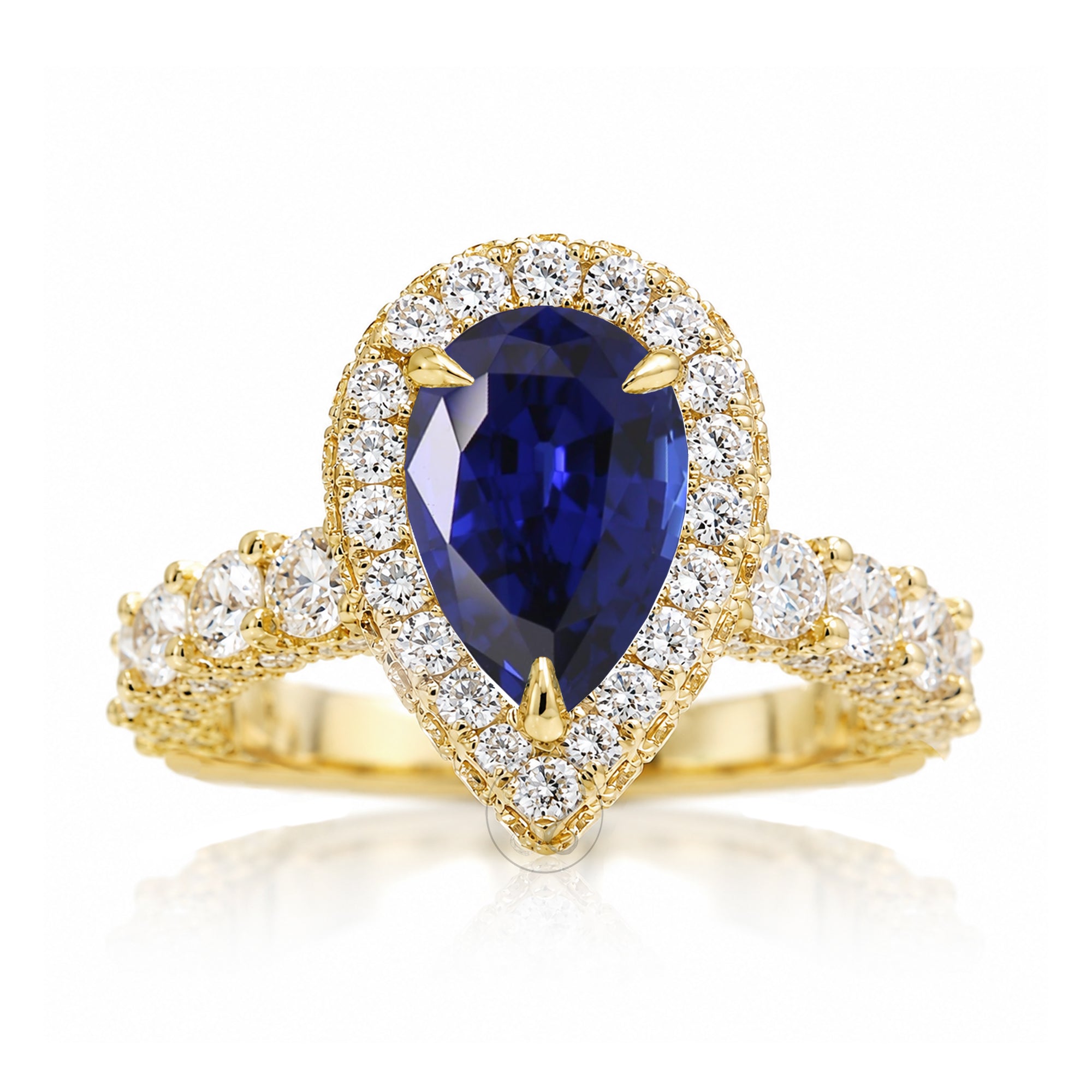 The Florence Pear Blue Sapphire Ring