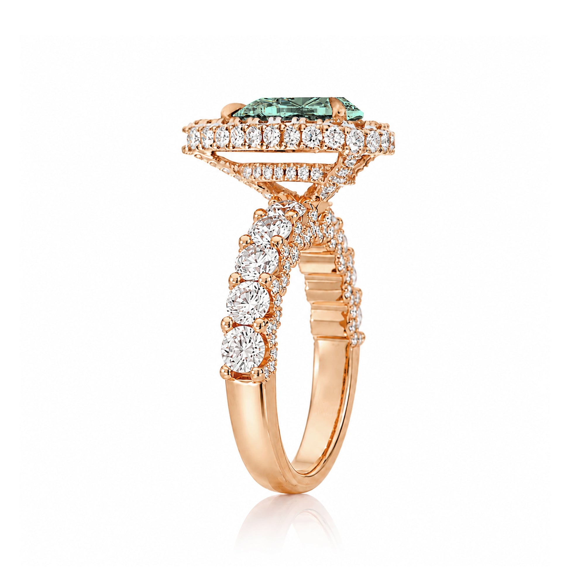 The Florence Pear Green Sapphire Ring