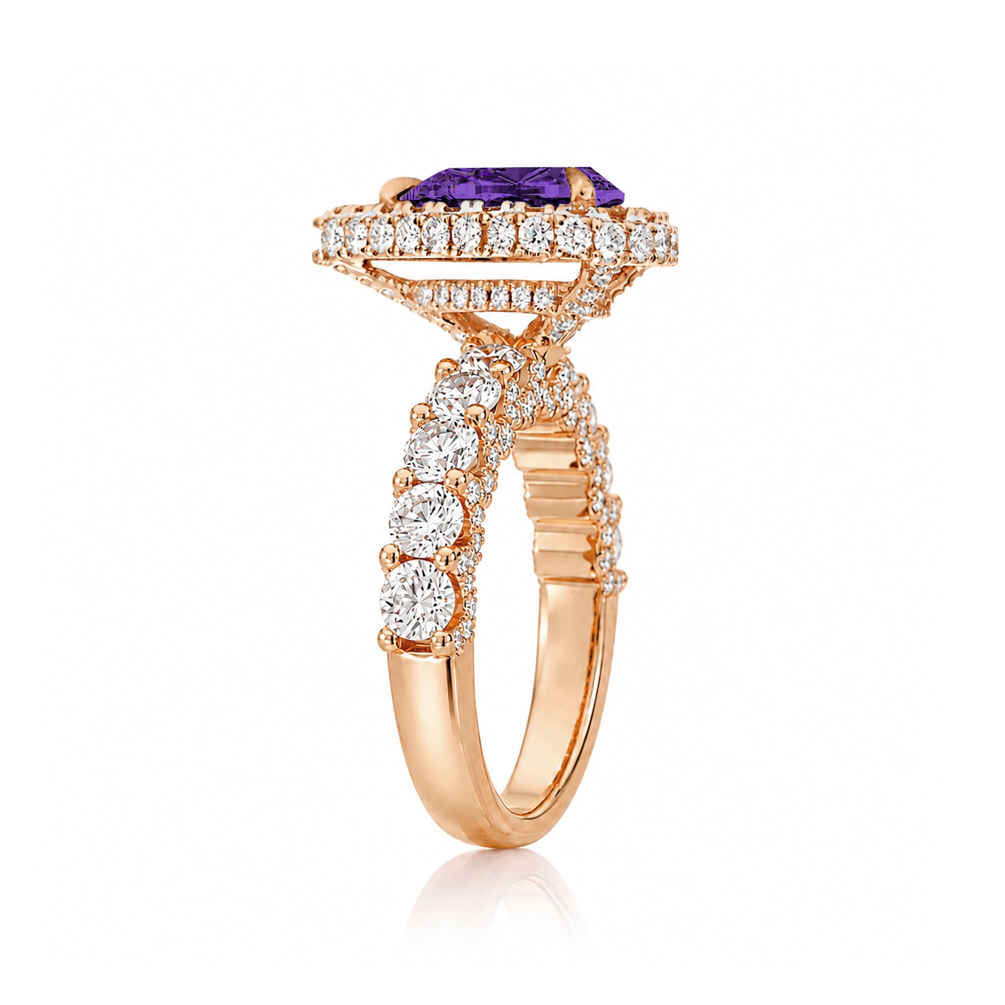 The Florence Pear Amethyst Ring