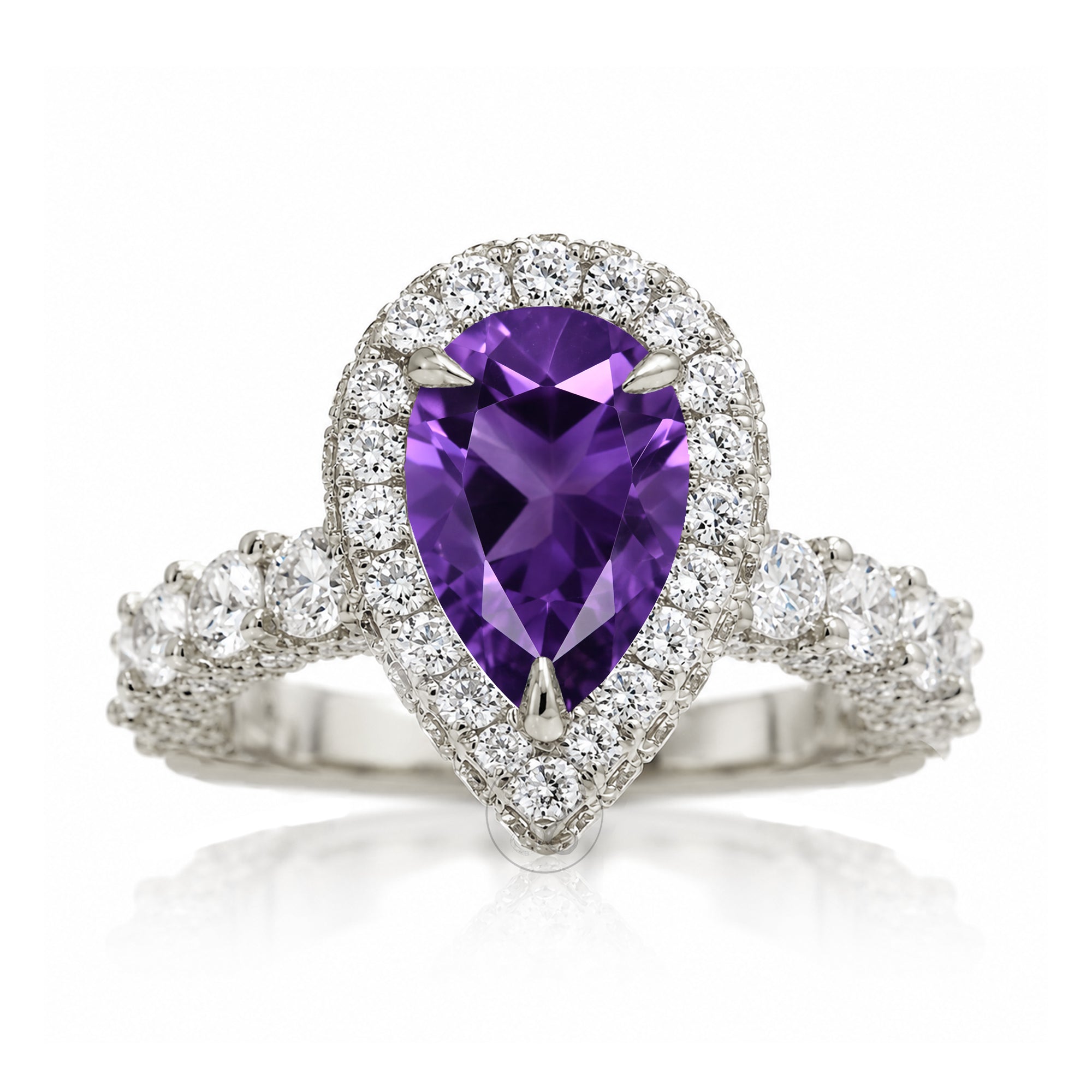 The Florence Pear Amethyst Ring