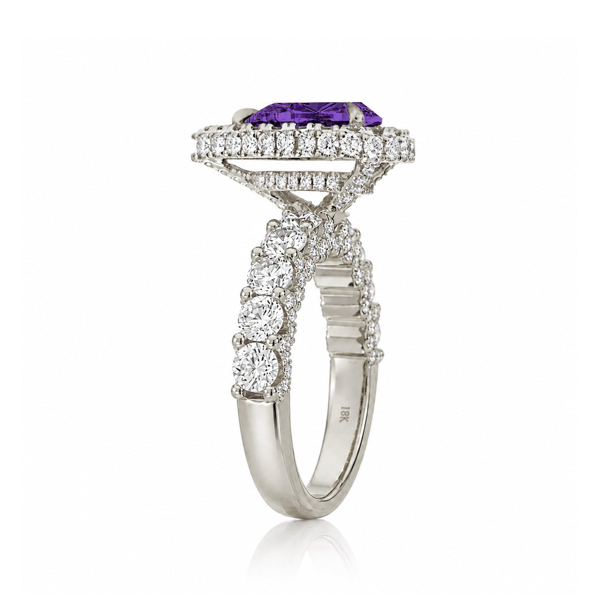 The Florence Pear Amethyst Ring