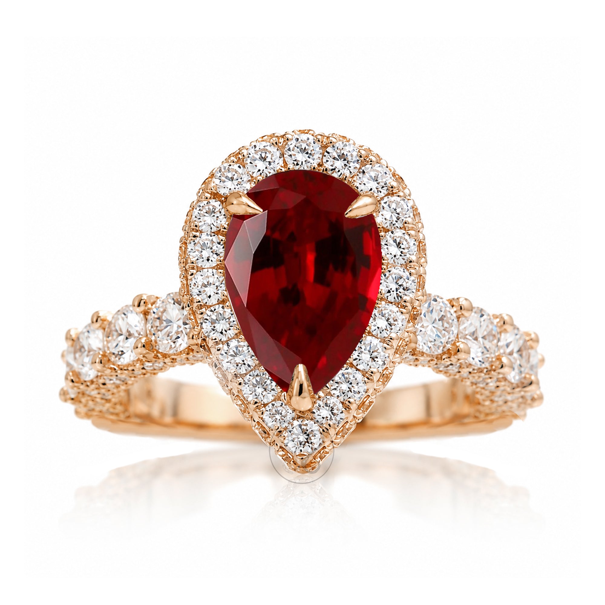 The Florence Pear Cut Ruby Ring