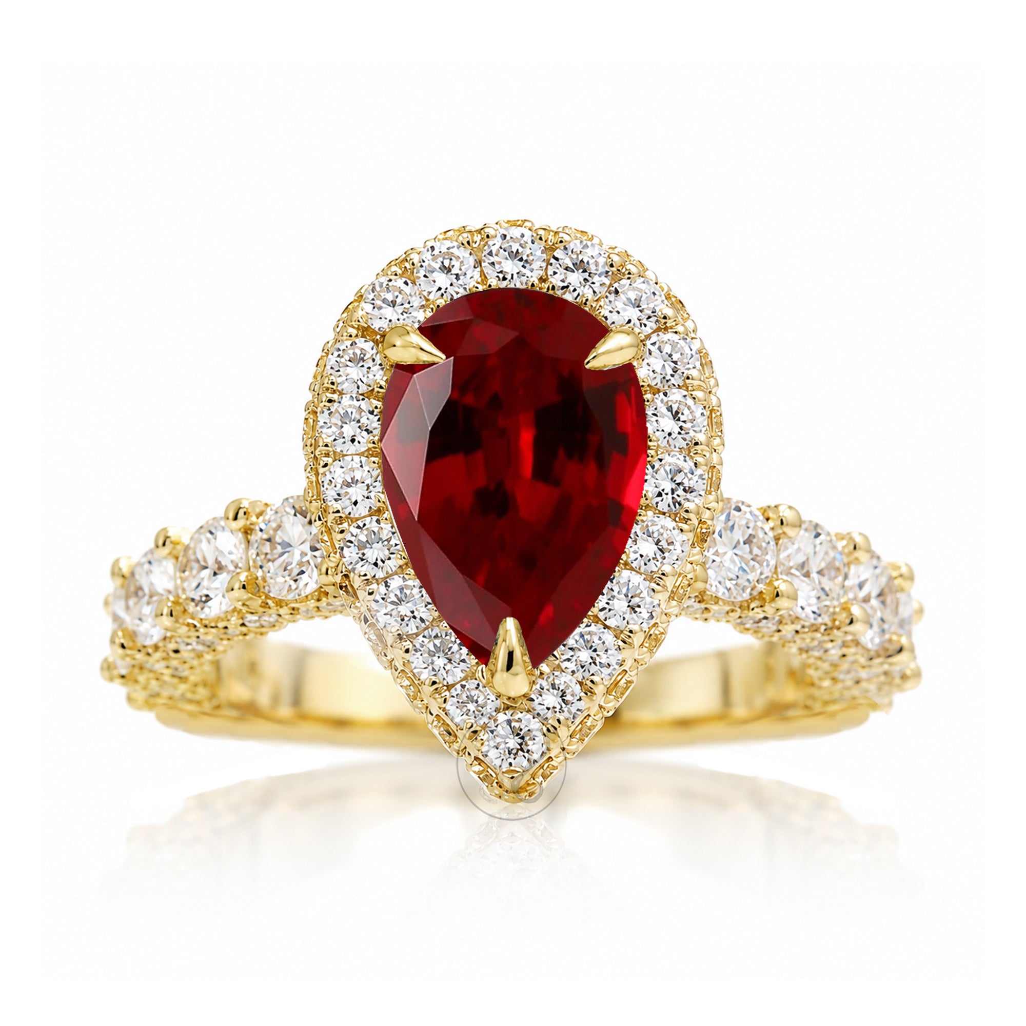 The Florence Pear Cut Ruby Ring