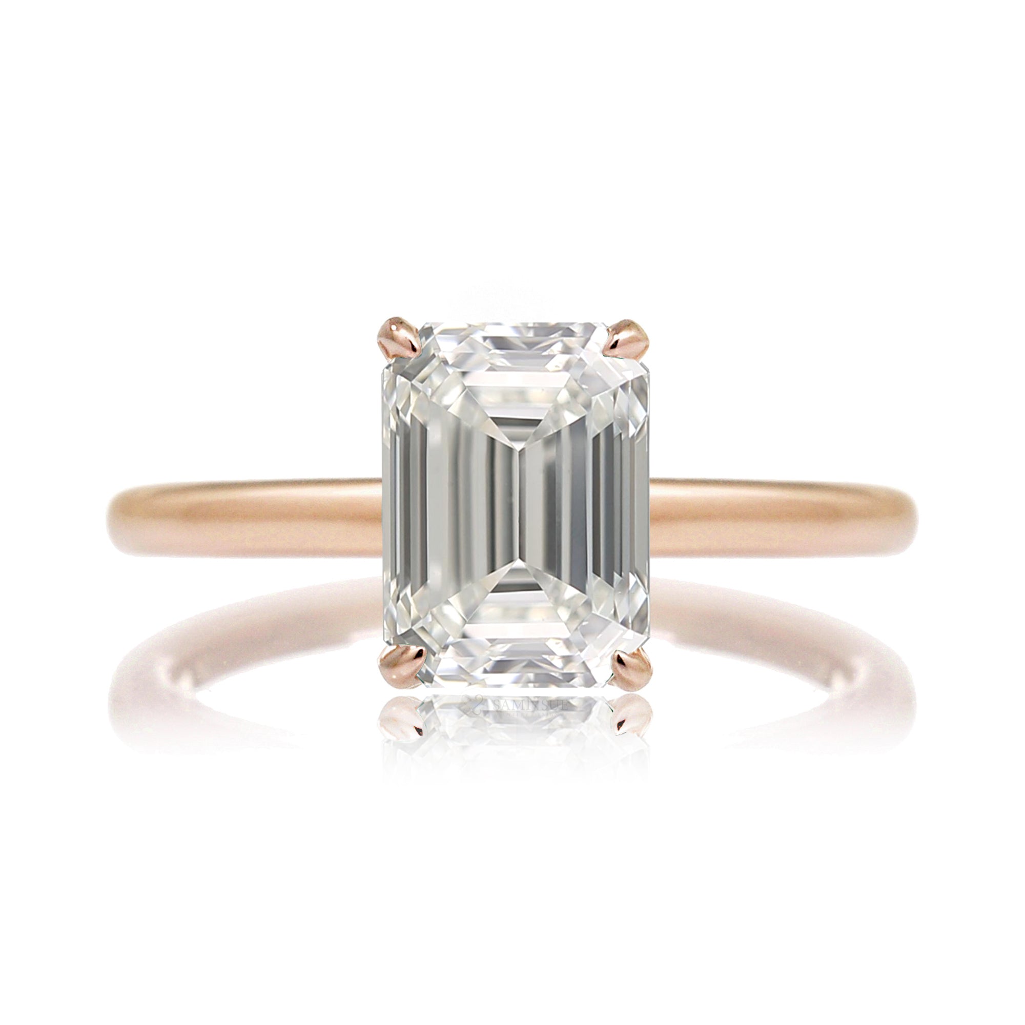 The Lucy Emerald Cut Diamond Ring (Lab-Grown)