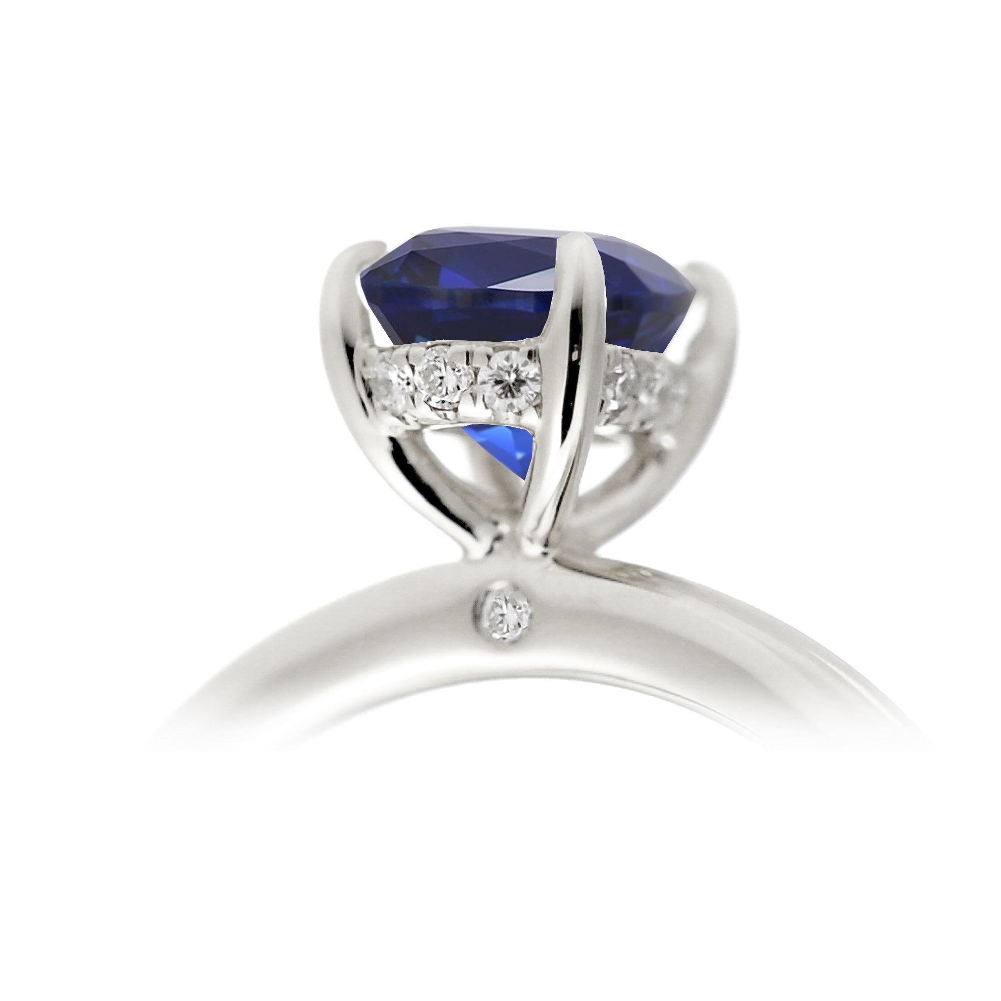 The Lucy Emerald Step Cut Sapphire Ring (Lab-Grown)