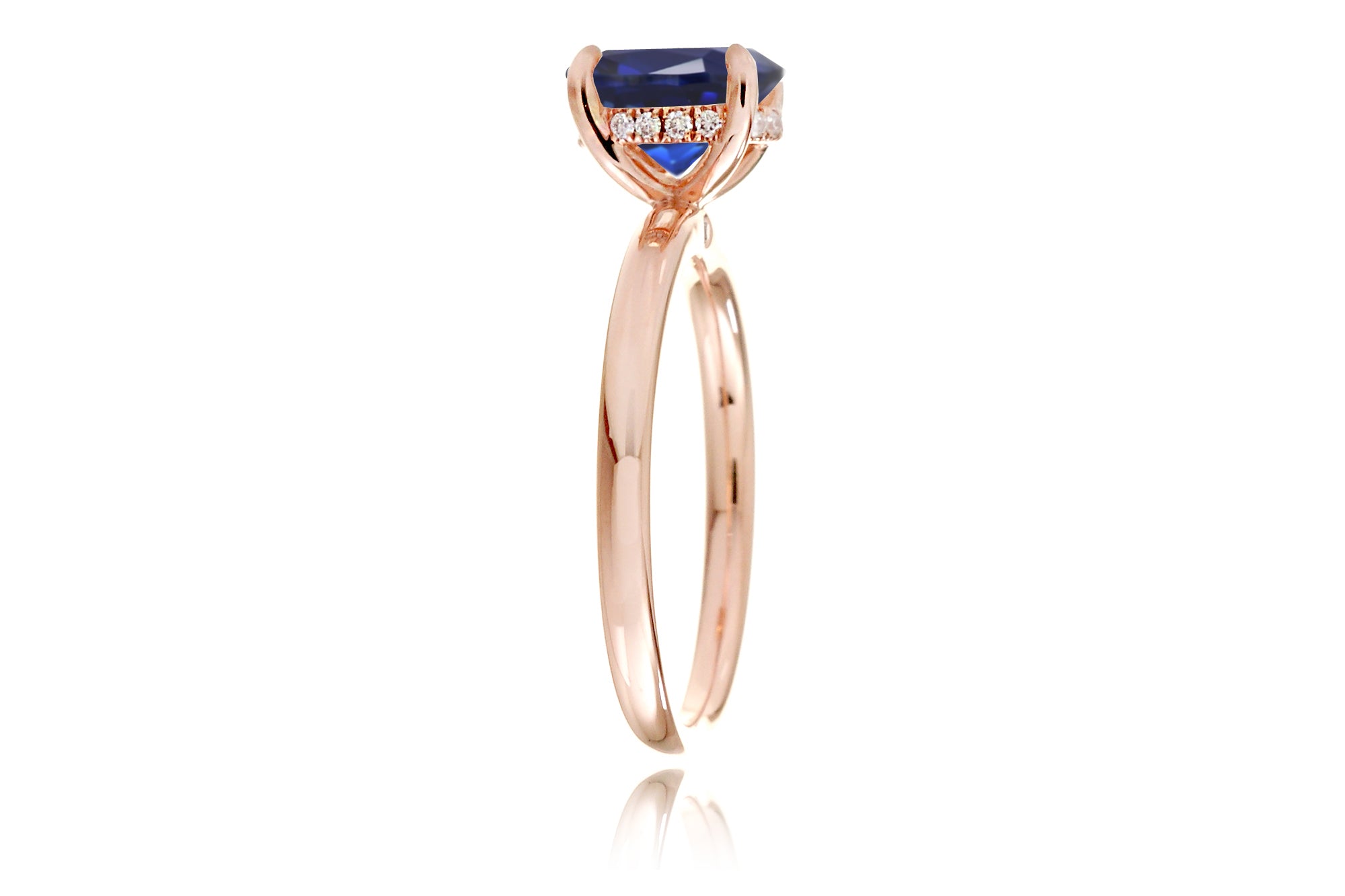 The Lucy Step Emerald Cut Sapphire Ring (Lab-Grown)