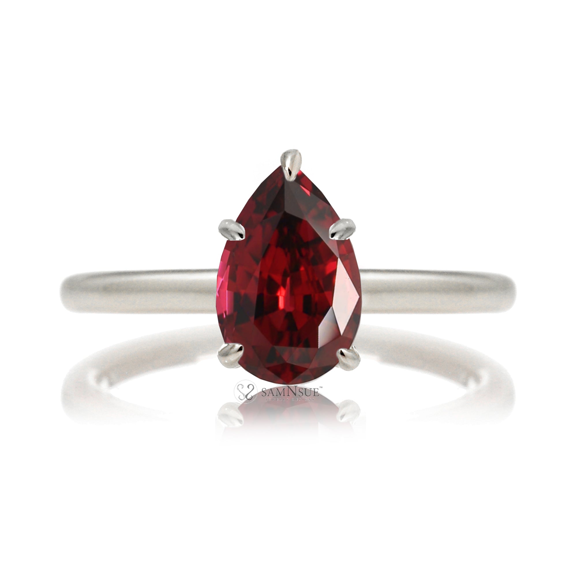 The Lucy Pear Cut Ruby Ring (Lab-Grown)