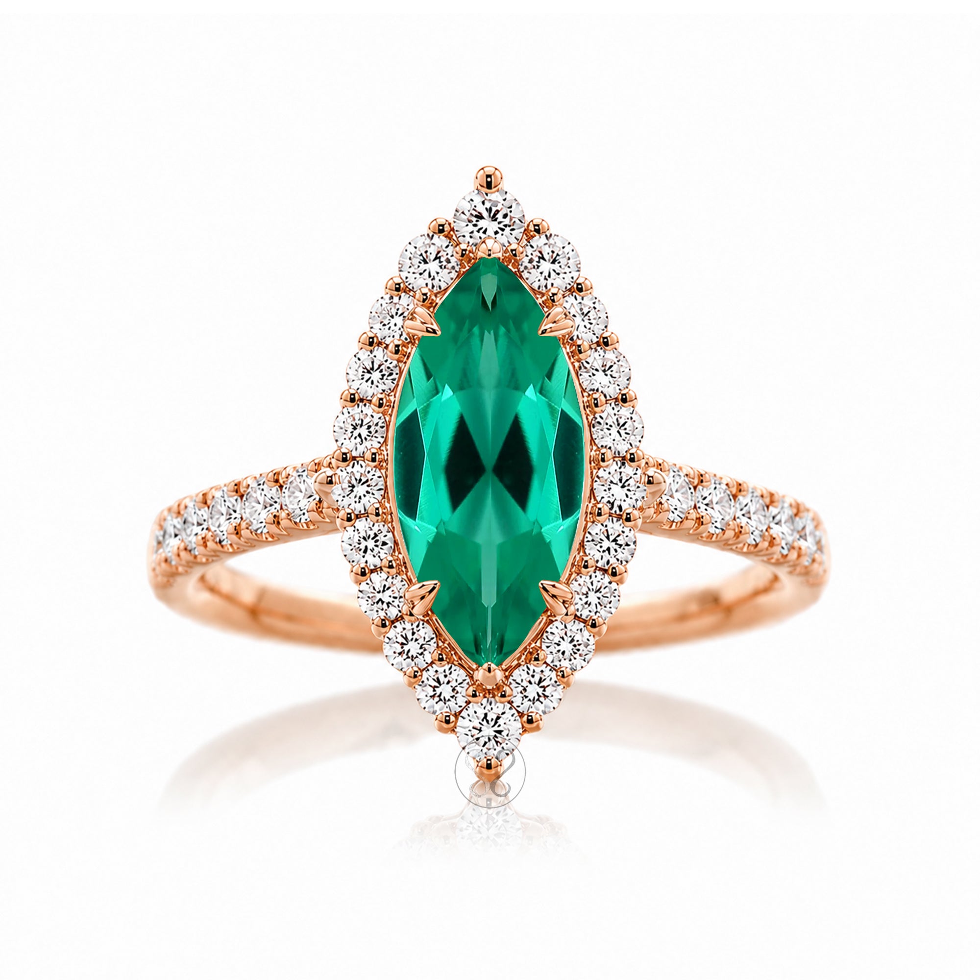 The Haley Marquise Cut Emerald Ring