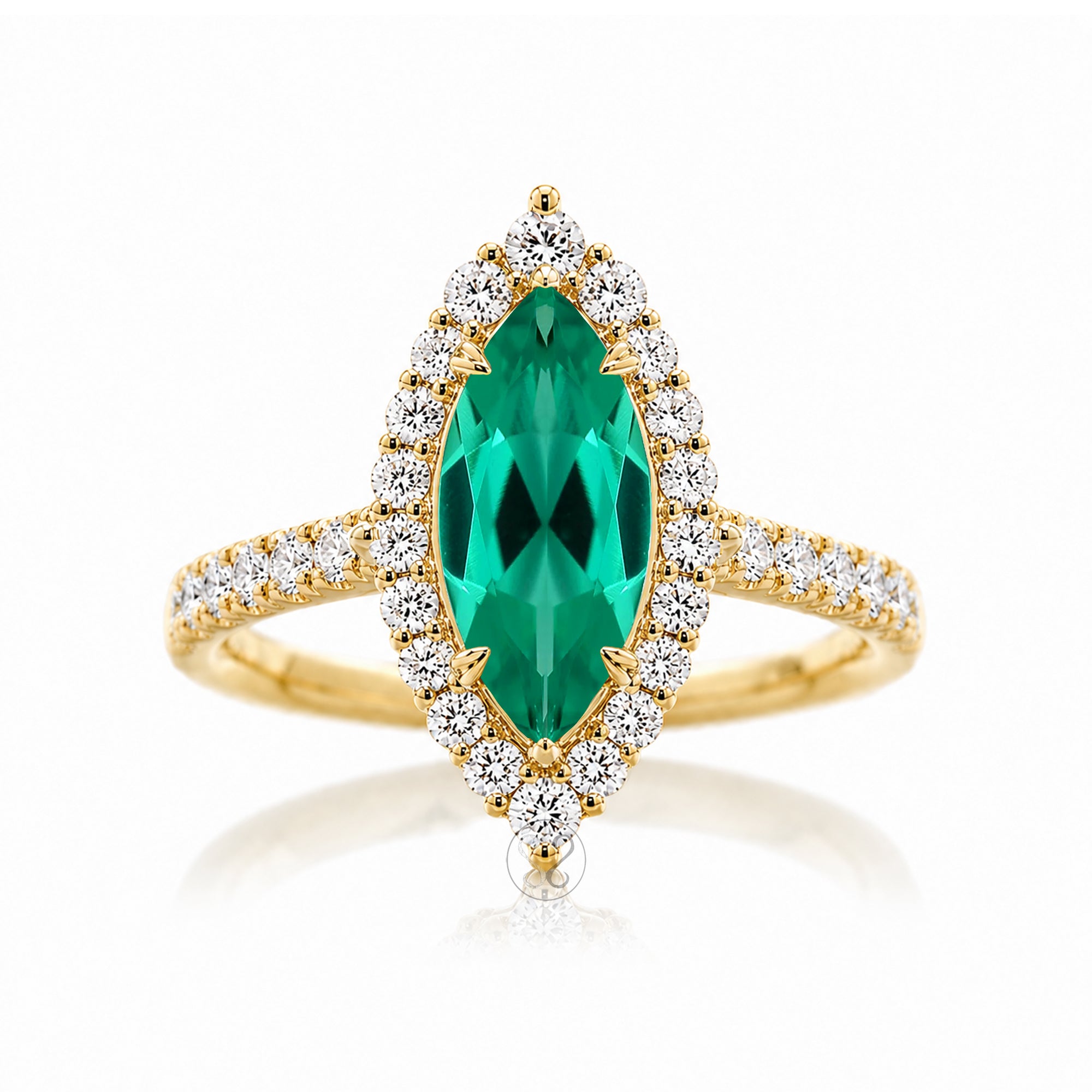 The Haley Marquise Cut Emerald Ring