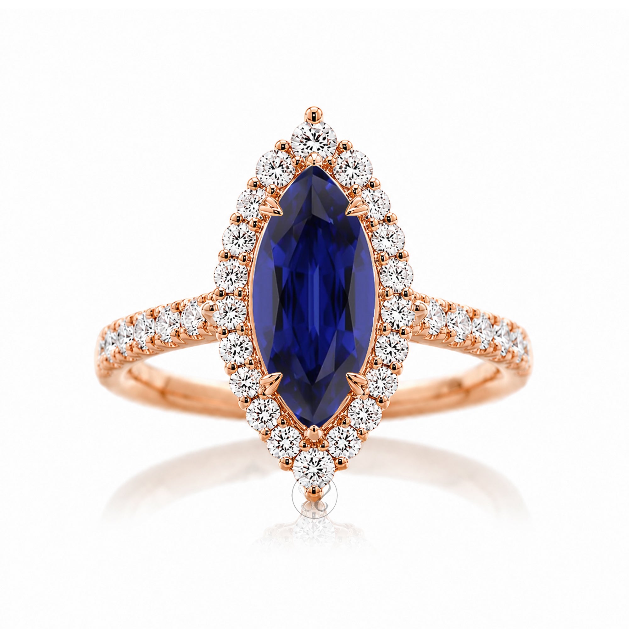 The Haley Marquise Cut Blue Sapphire Ring