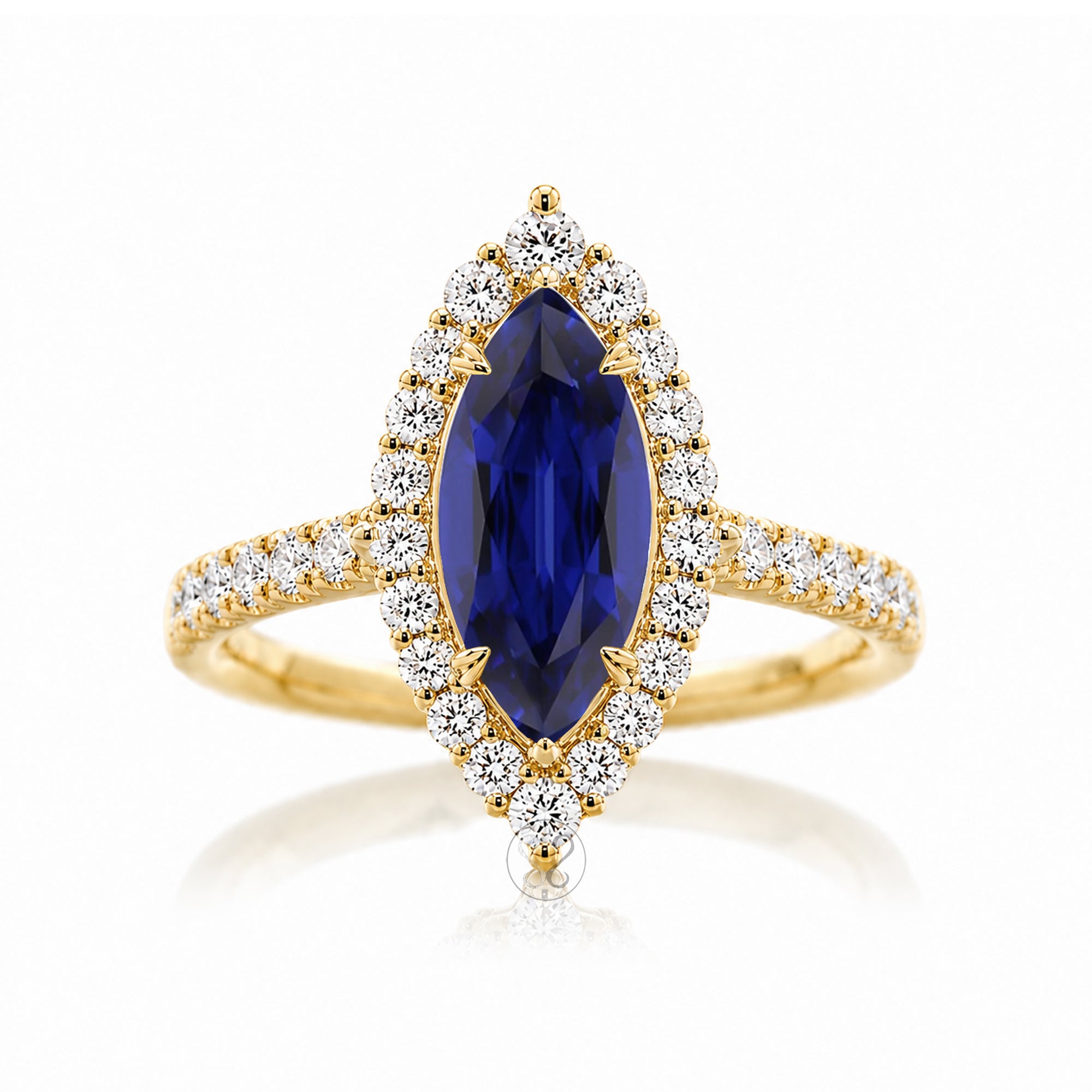 The Haley Marquise Cut Blue Sapphire Ring