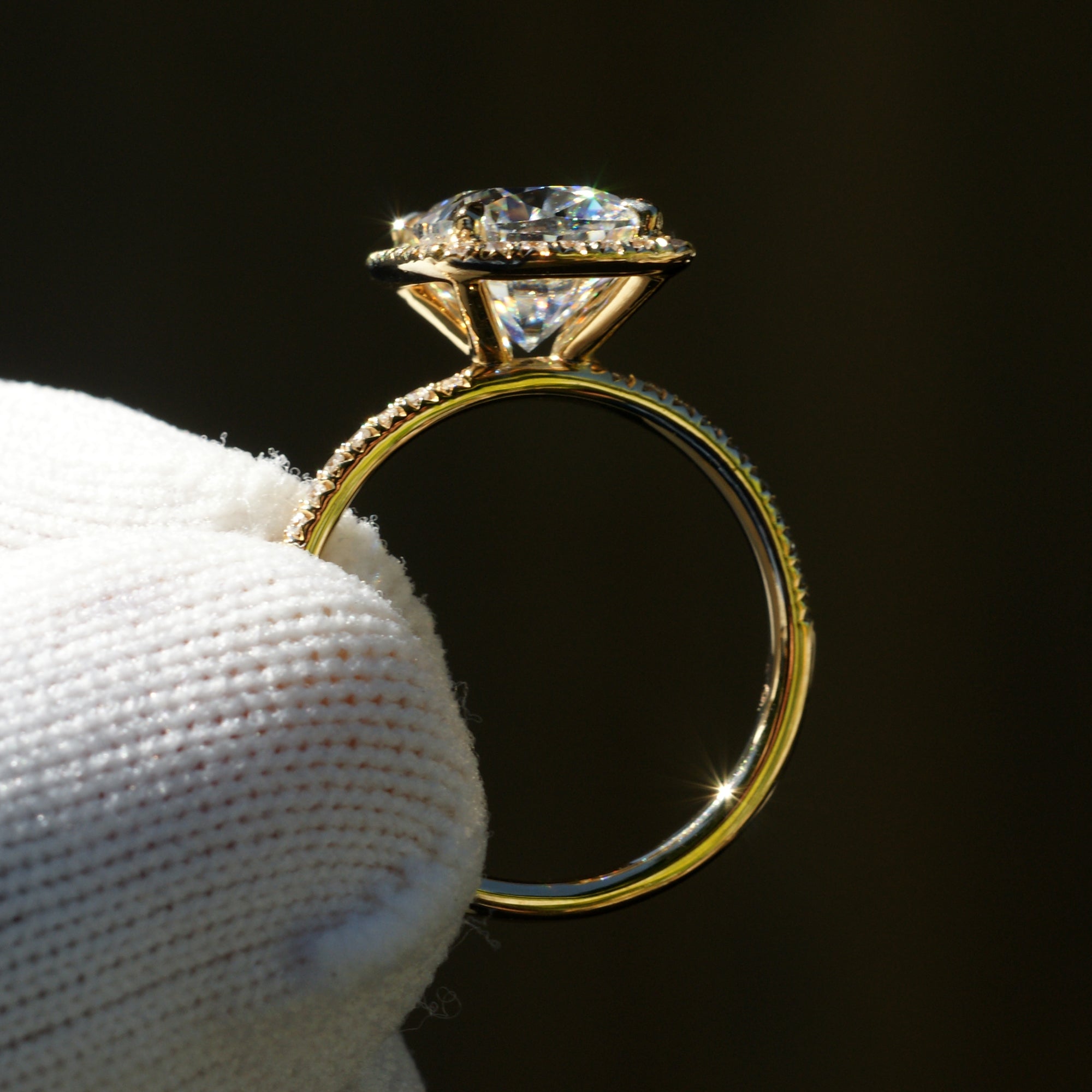 Cushion Moissanite Ring 18k Yellow Gold 10x8mm - The Caitlin