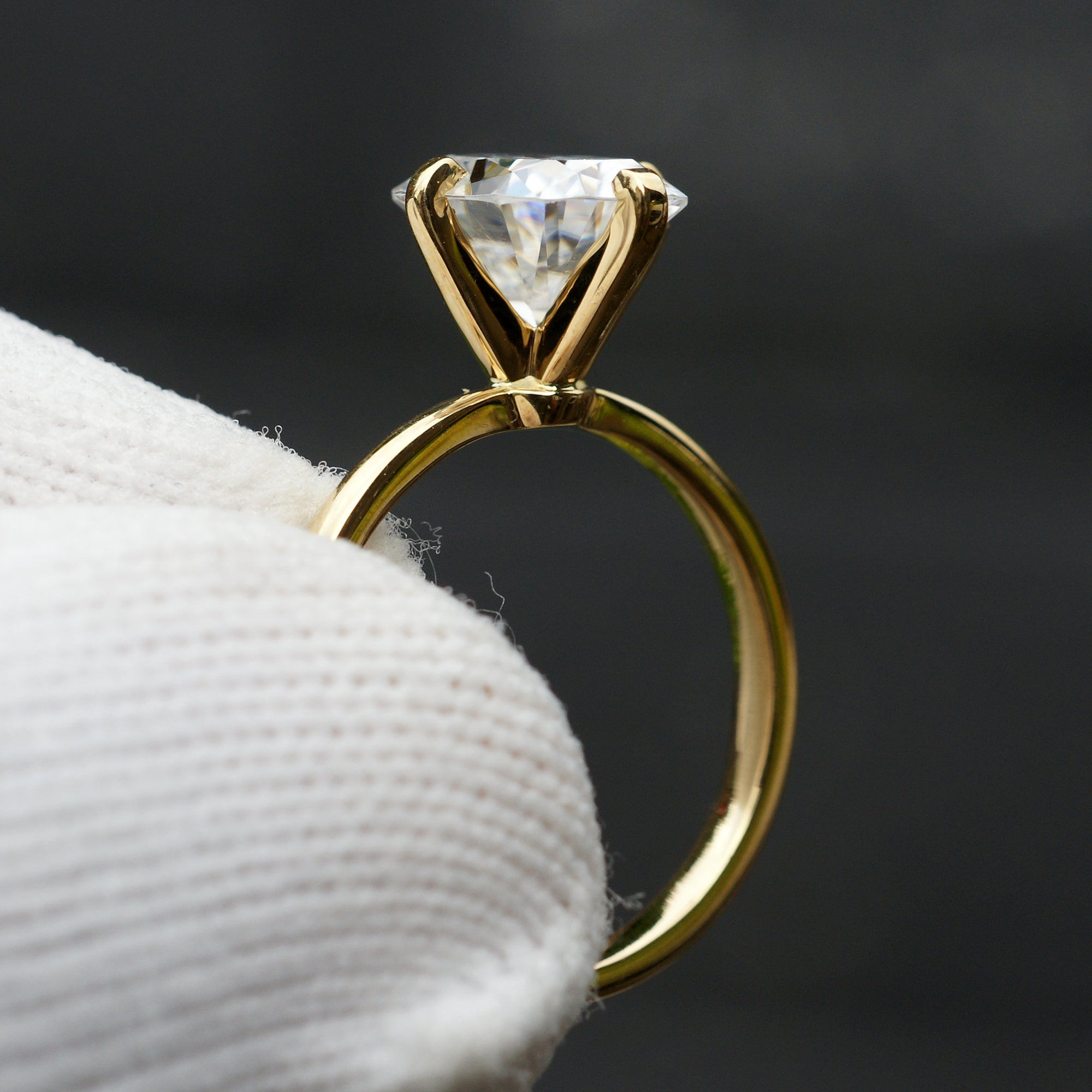 The Adeline Cushion Moissanite 9x7mm 18k Yellow Gold