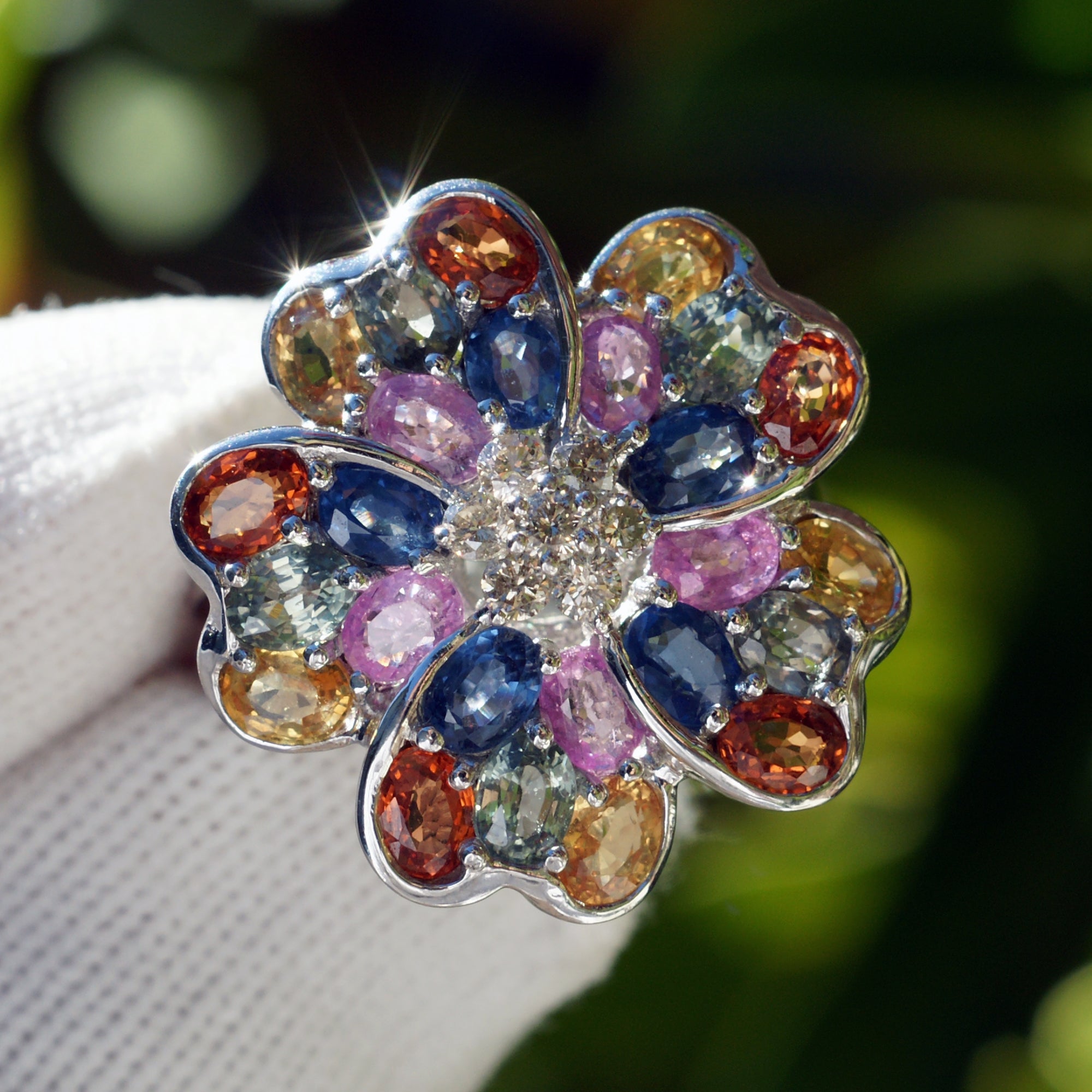The Multi Sapphire Flower Ring (6.50 ct. tw.)