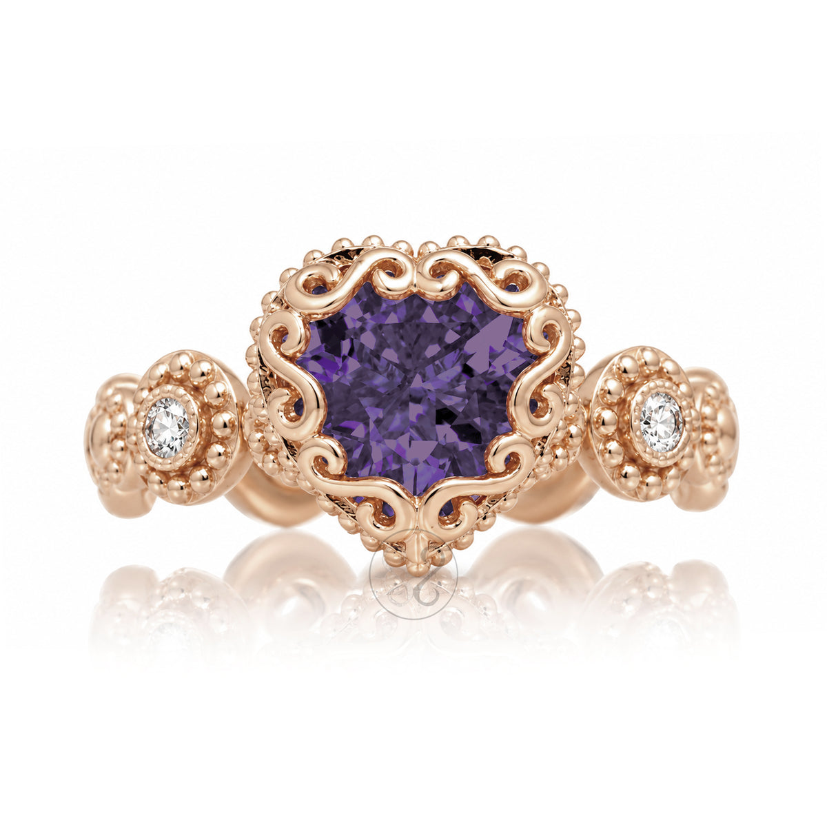 The Nilda Heart Amethyst Ring
