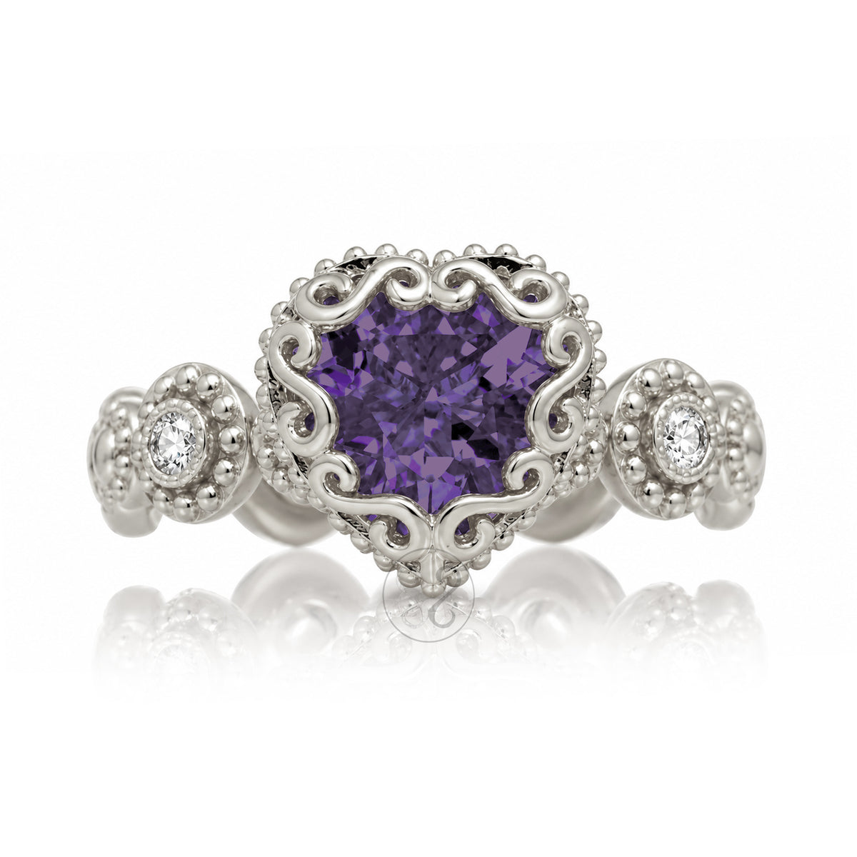 The Nilda Heart Amethyst Ring