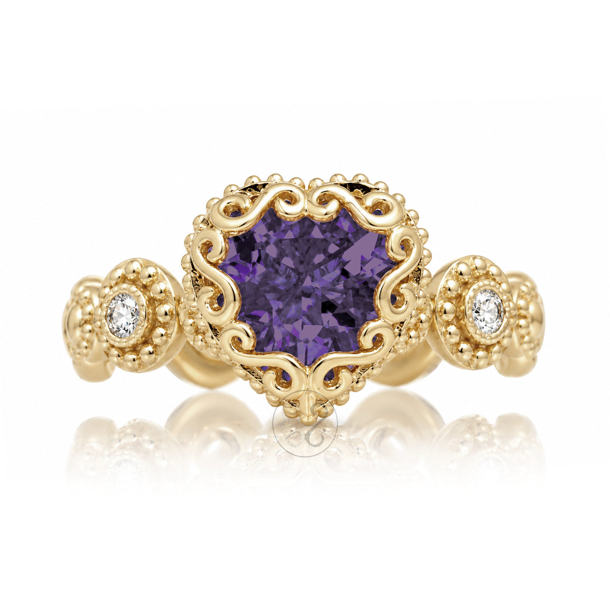 The Nilda Heart Amethyst Ring