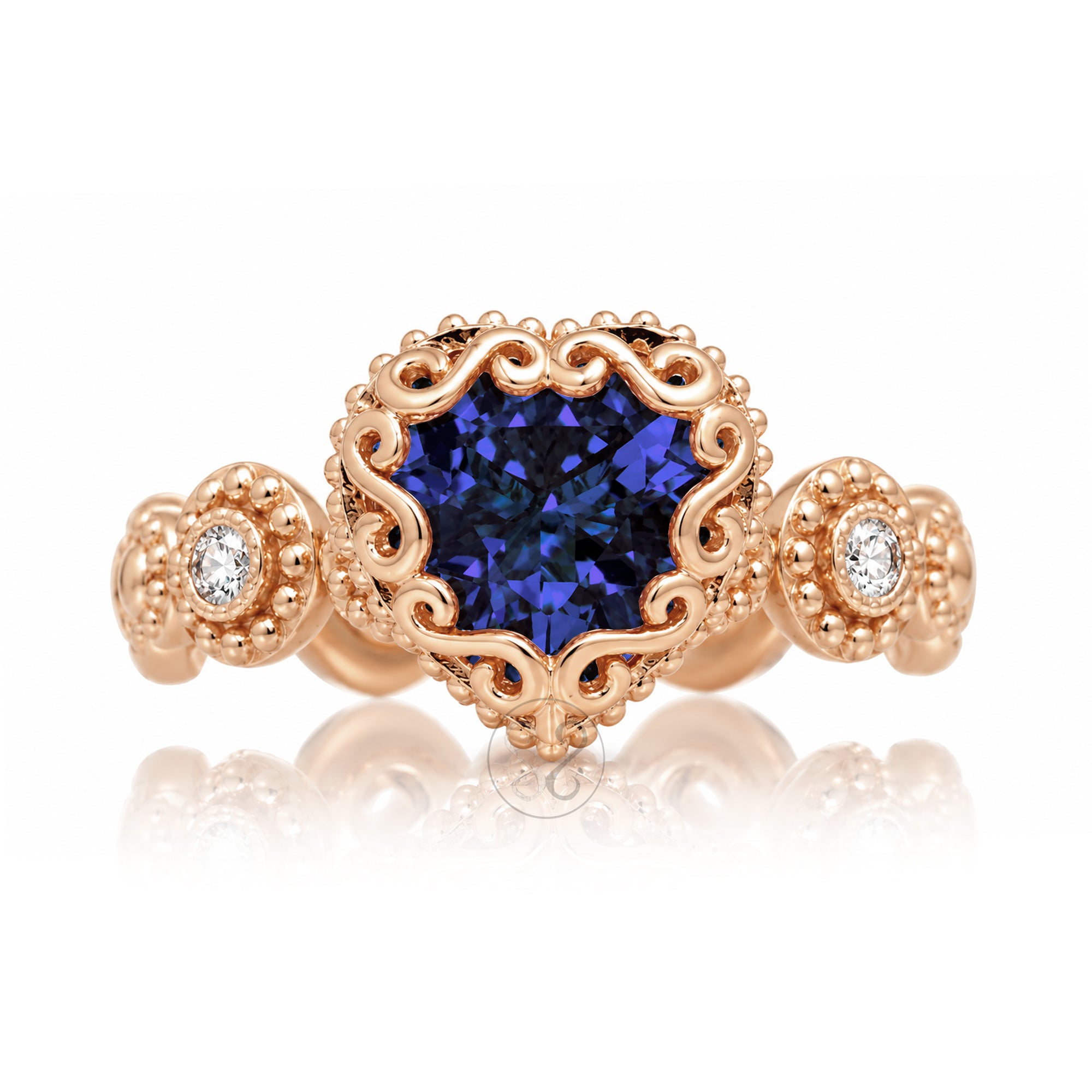 The Nilda Heart Blue Sapphire Ring